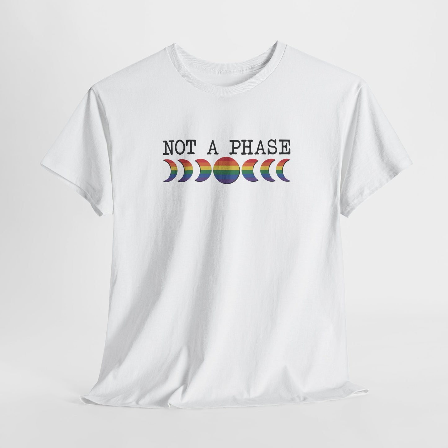 Gay Pride T-shirt - Not a phase (zwarte tekst) - Oversized #3