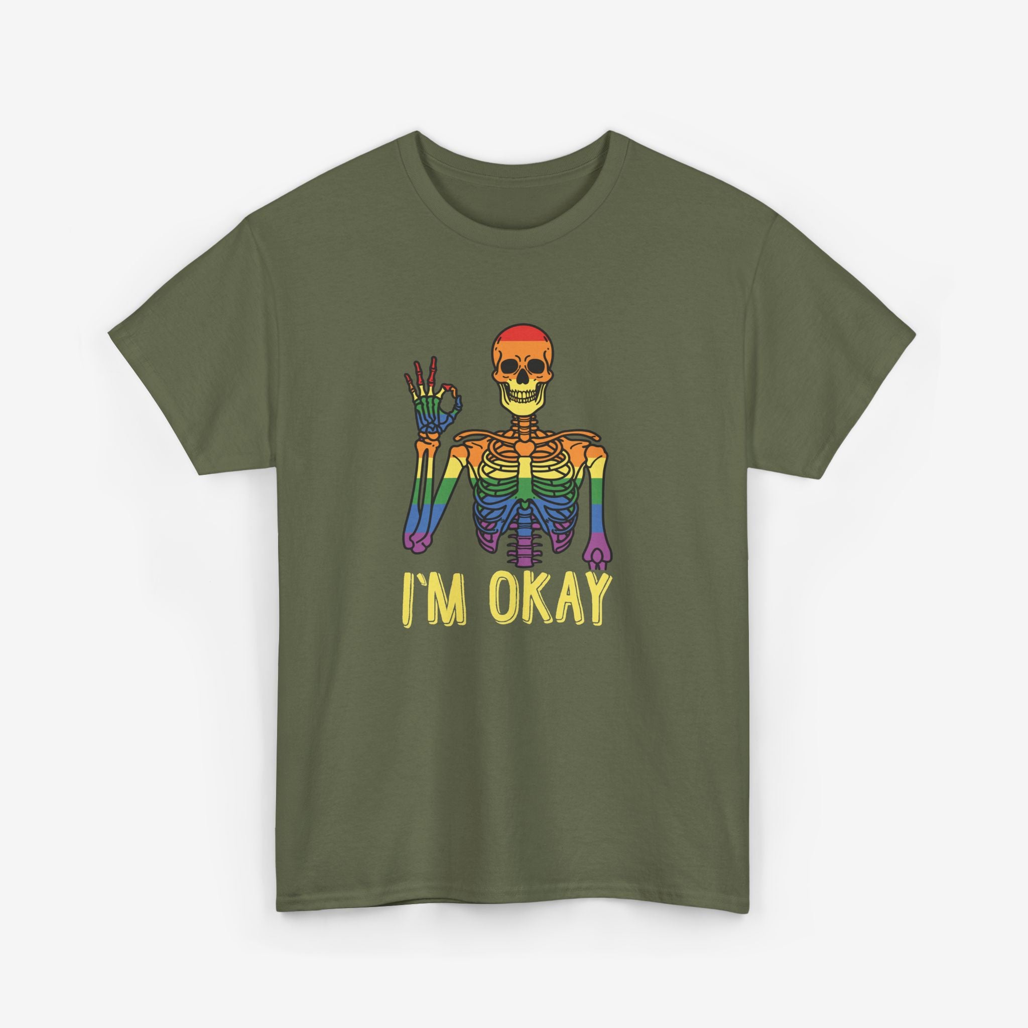 Gay Pride T-shirt - Skelet I'm Okay | SkrrtShirt