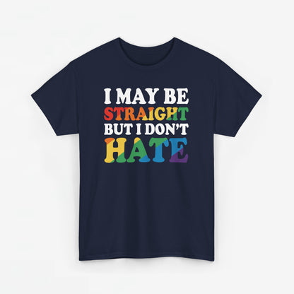 Gay Pride Support T-shirt - I may be straight but I don't hate - Oversized #8