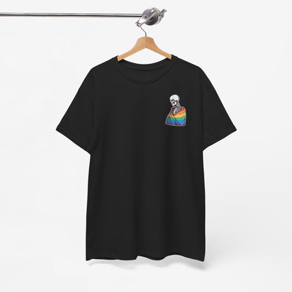 Gay Pride T-shirt - Skelet Regenboog Pride Vlag - Back Print - Oversized #76