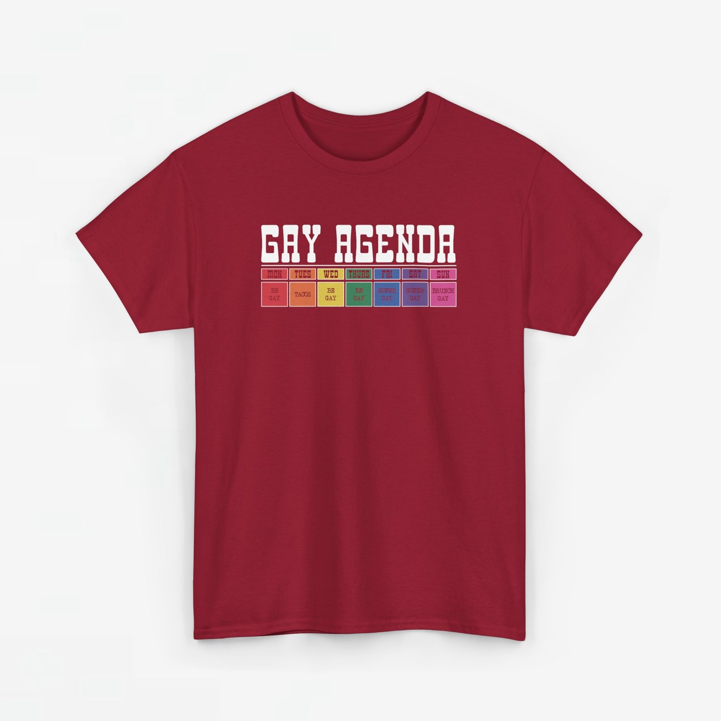 Gay Pride T-shirt - Gay Agenda (witte tekst) - Oversized #17