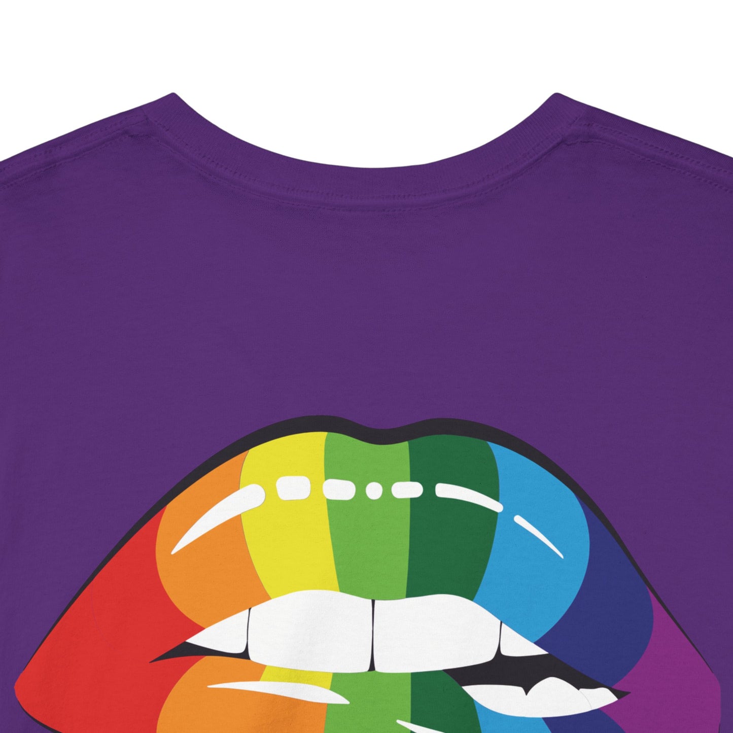 Gay Pride T-shirt - Regenboog Lippen- Back Print - Oversized #35