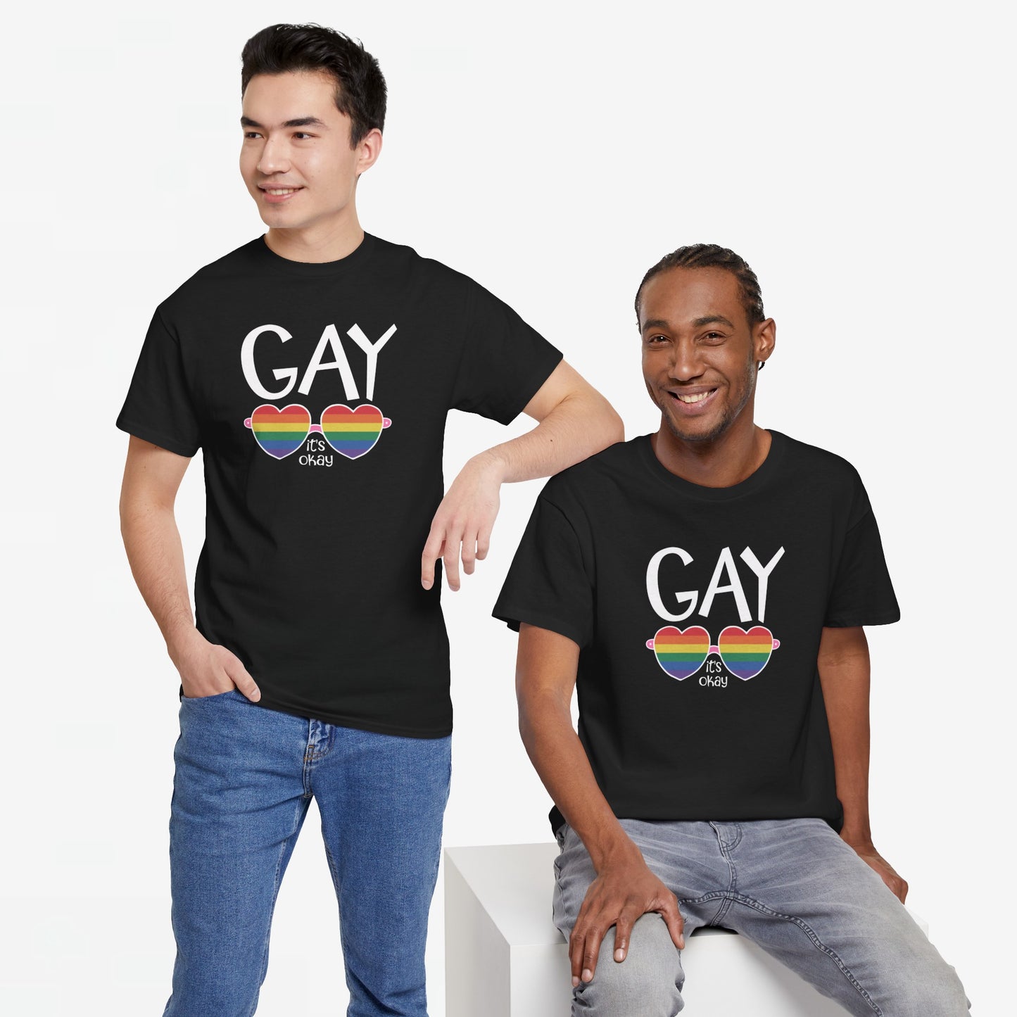 Gay Pride T-shirt - Gay It's Okay - Oversized #23