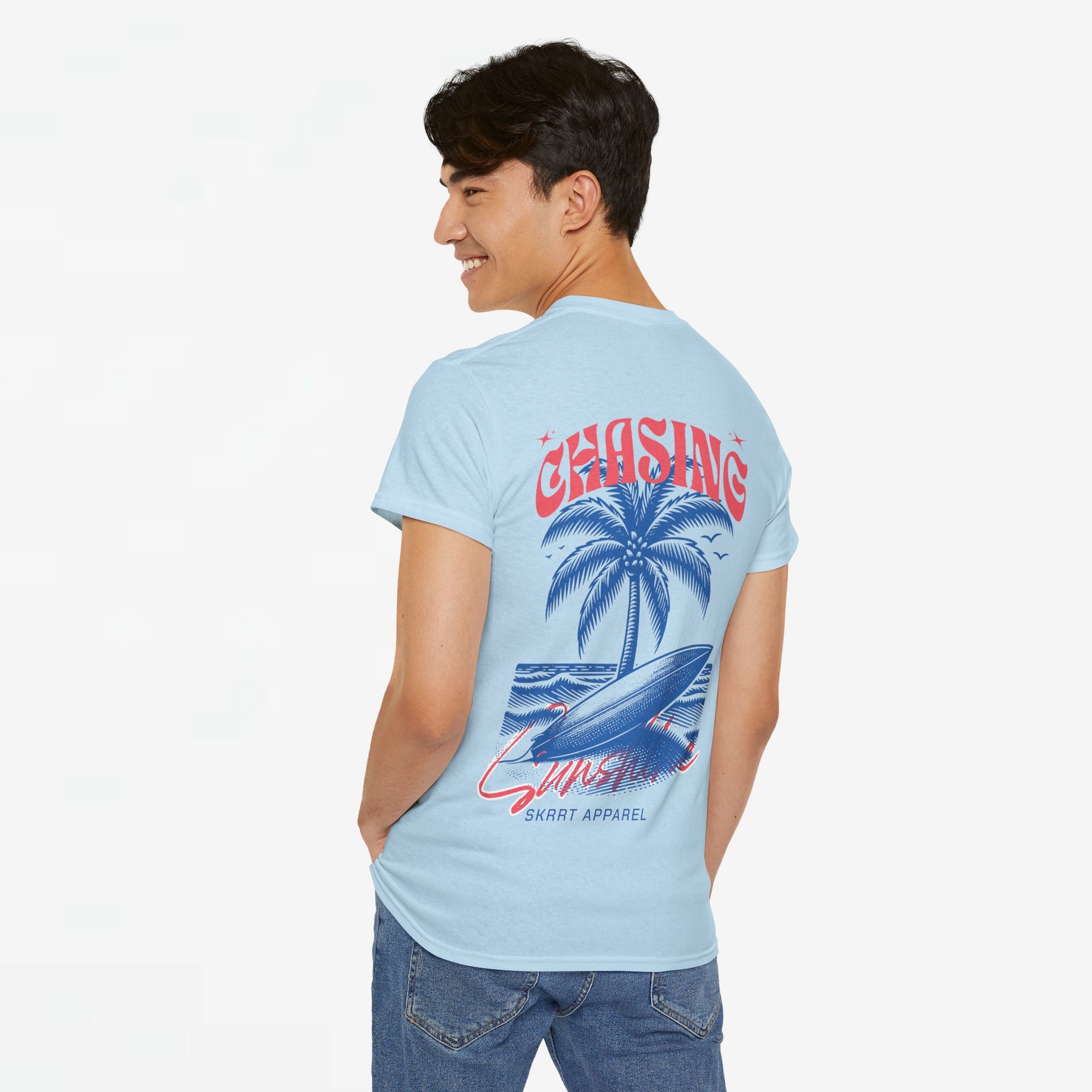 Zomer T-shirt voor Heren - Skrrtshirt Zomervakantie Oversized Tee #6 - Chasing Sunshine