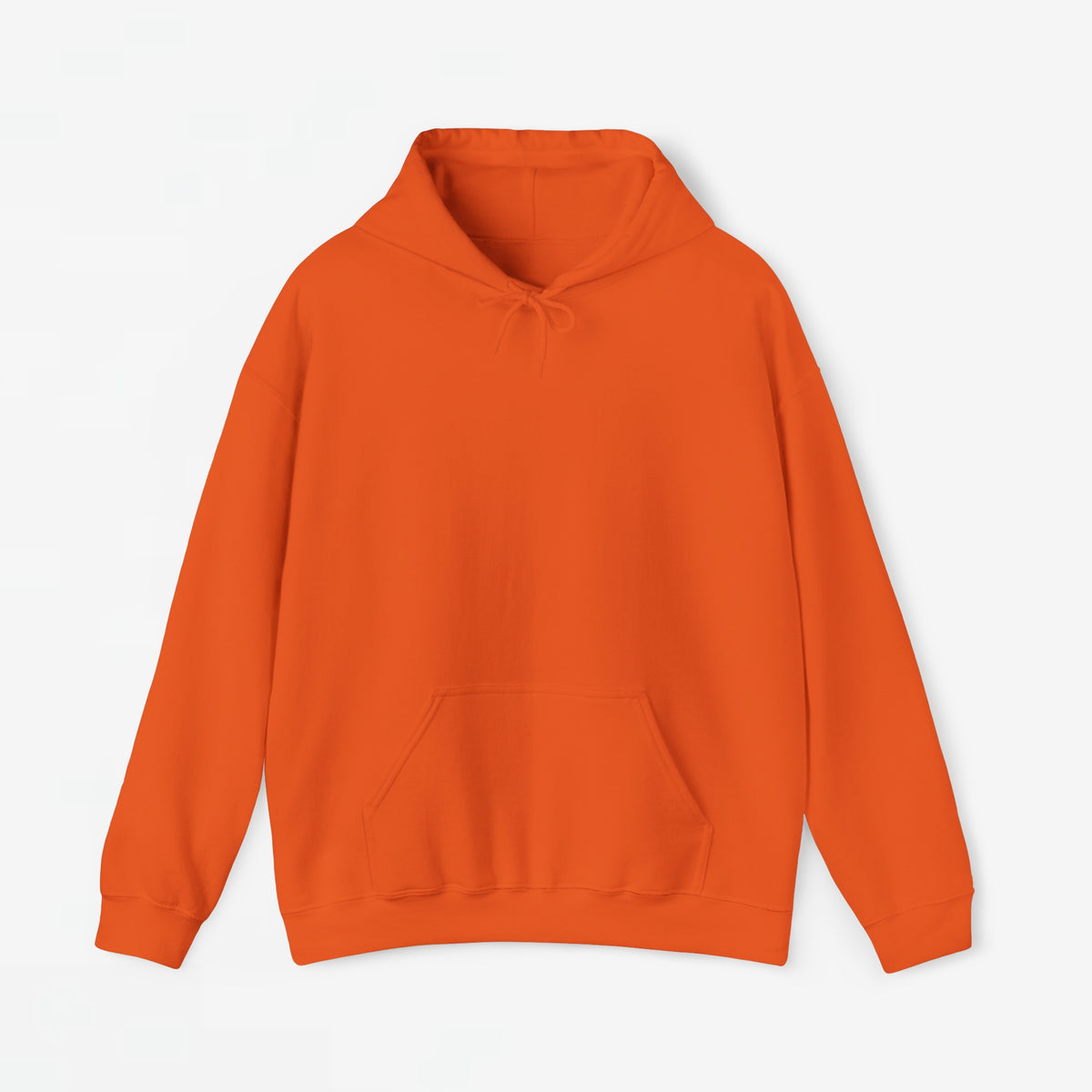 Oranje hoodie met capuchon en voorzak