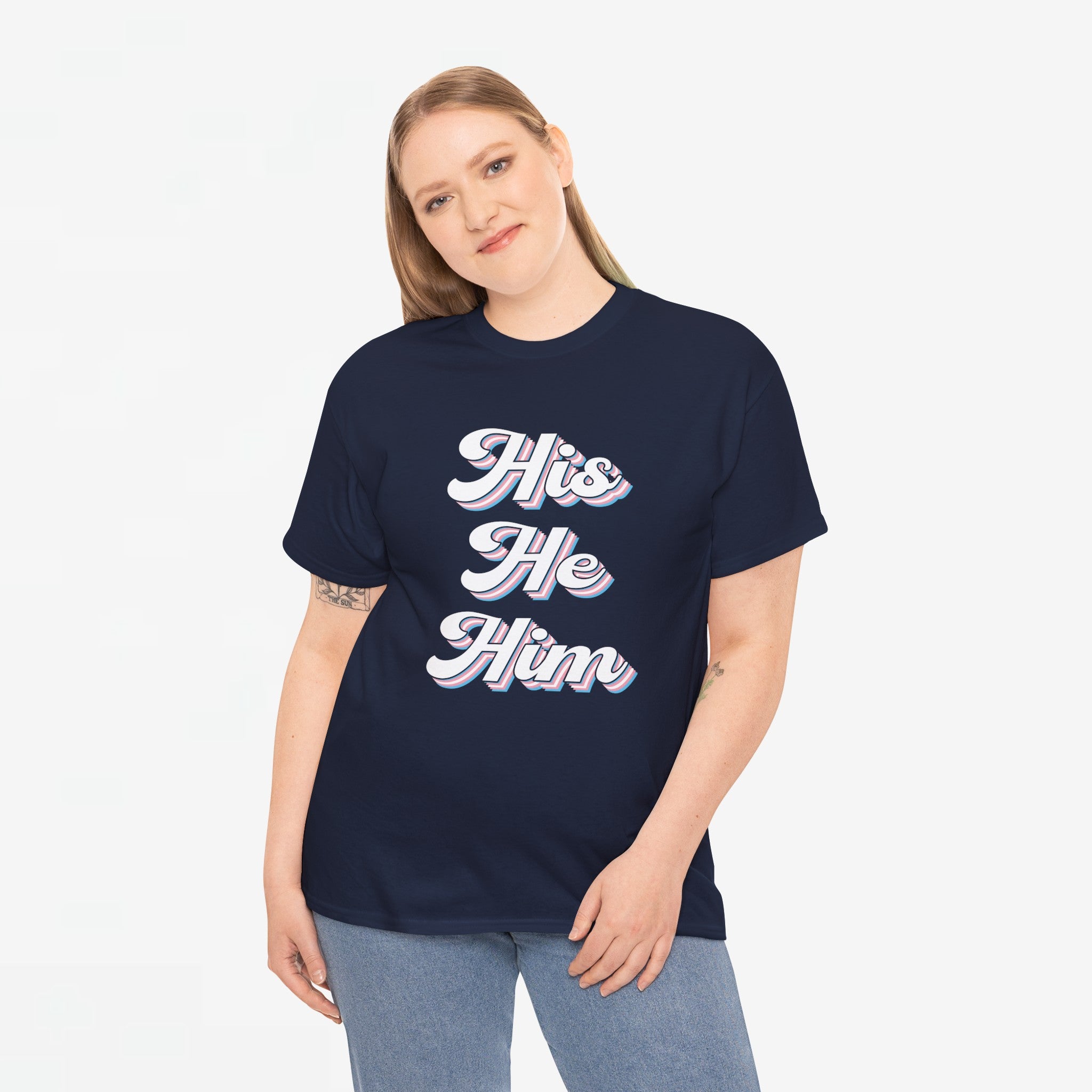 Gay Pride T-shirt - His He Him - Oversized #63
