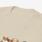 Oversized t-shirt zandkleur met ronde hals en bovenkant van hondenprint