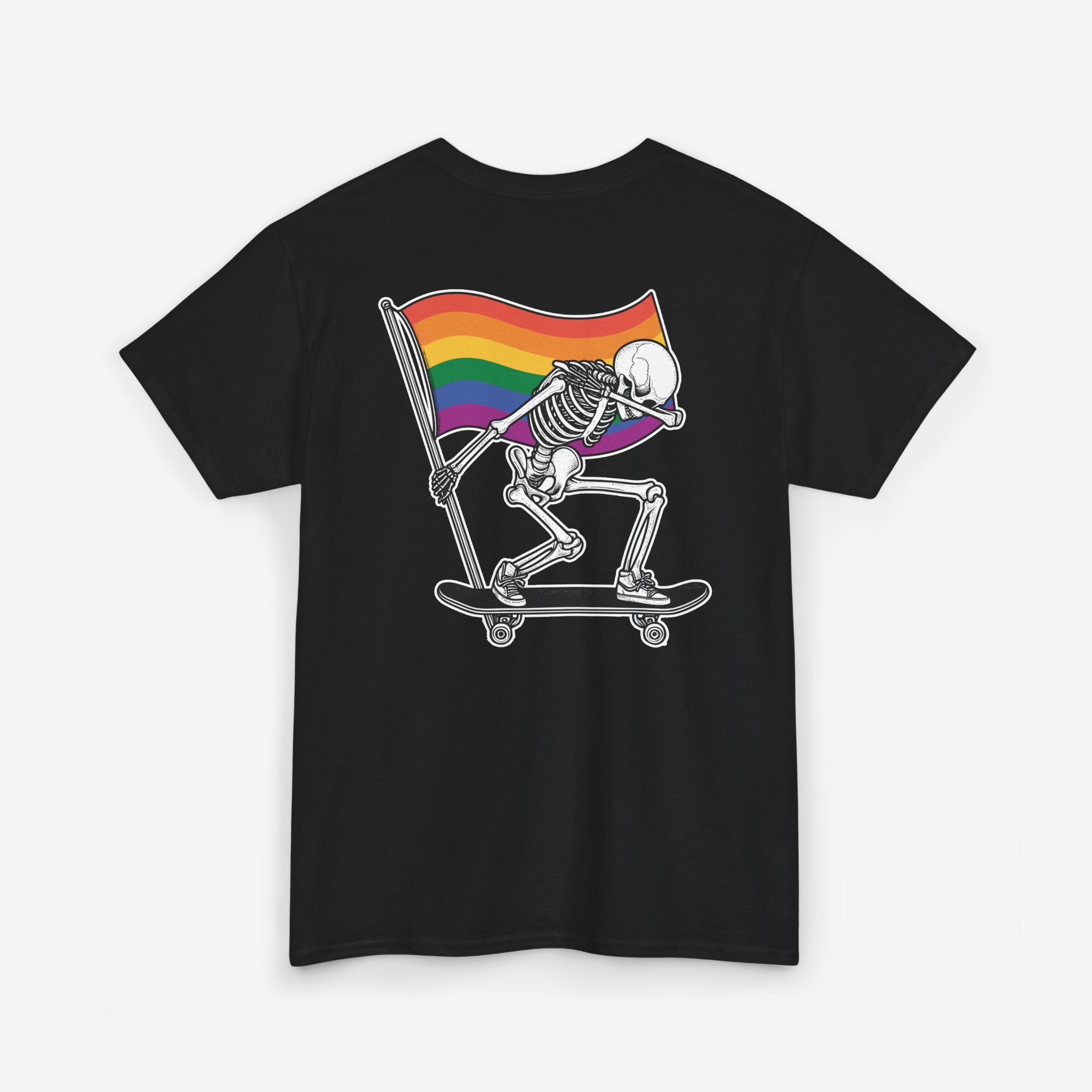 Gay Pride T-shirt - Skelet Pride Regenboog Flag | SkrrtShirt