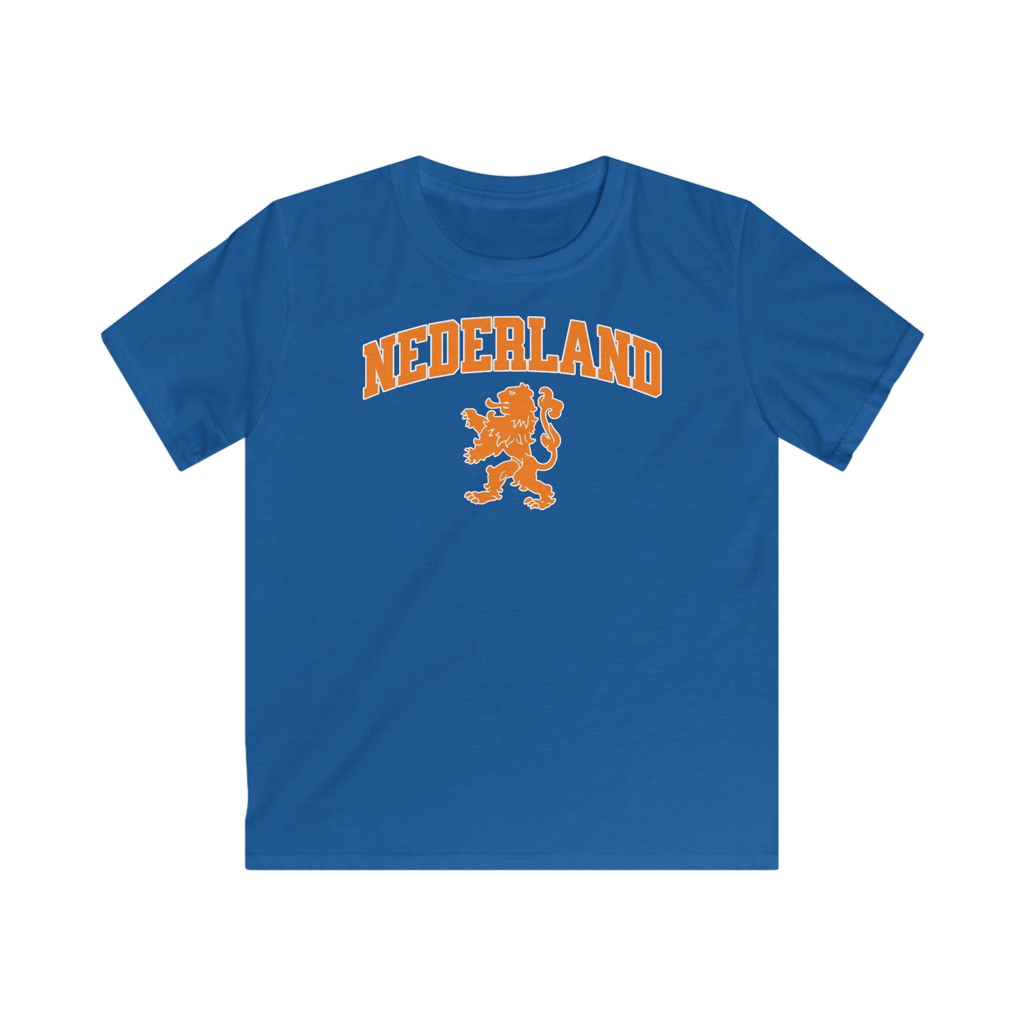 Kind Voetbal T-shirt - EK, WK en Koningsdag Kinderkleding - Personaliseer met Naam & Rugnummer - NEDERLAND met Leeuw