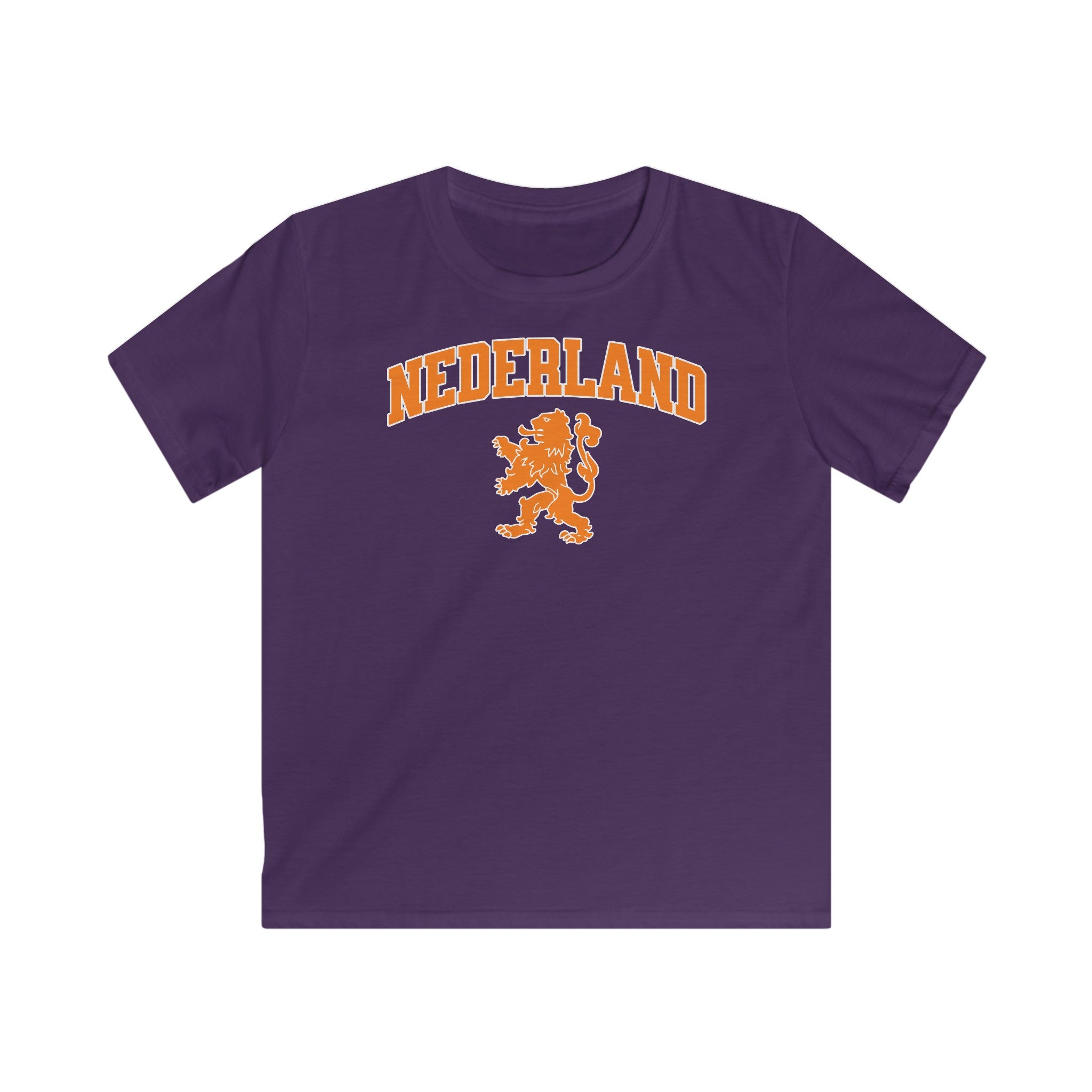 Kind Voetbal T-shirt - EK, WK en Koningsdag Kinderkleding - Personaliseer met Naam & Rugnummer - NEDERLAND met Leeuw