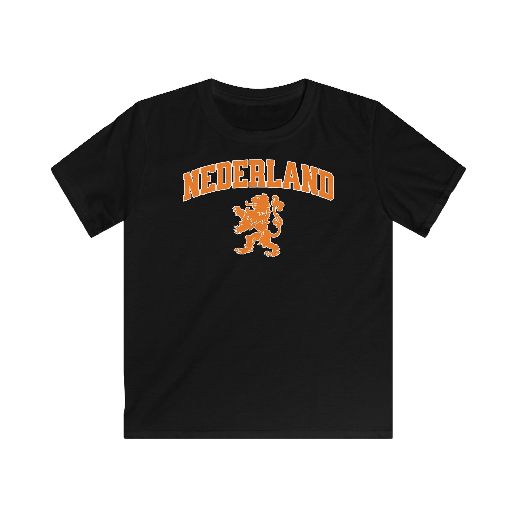 Kind Voetbal T-shirt - EK, WK en Koningsdag Kinderkleding - Personaliseer met Naam & Rugnummer - NEDERLAND met Leeuw