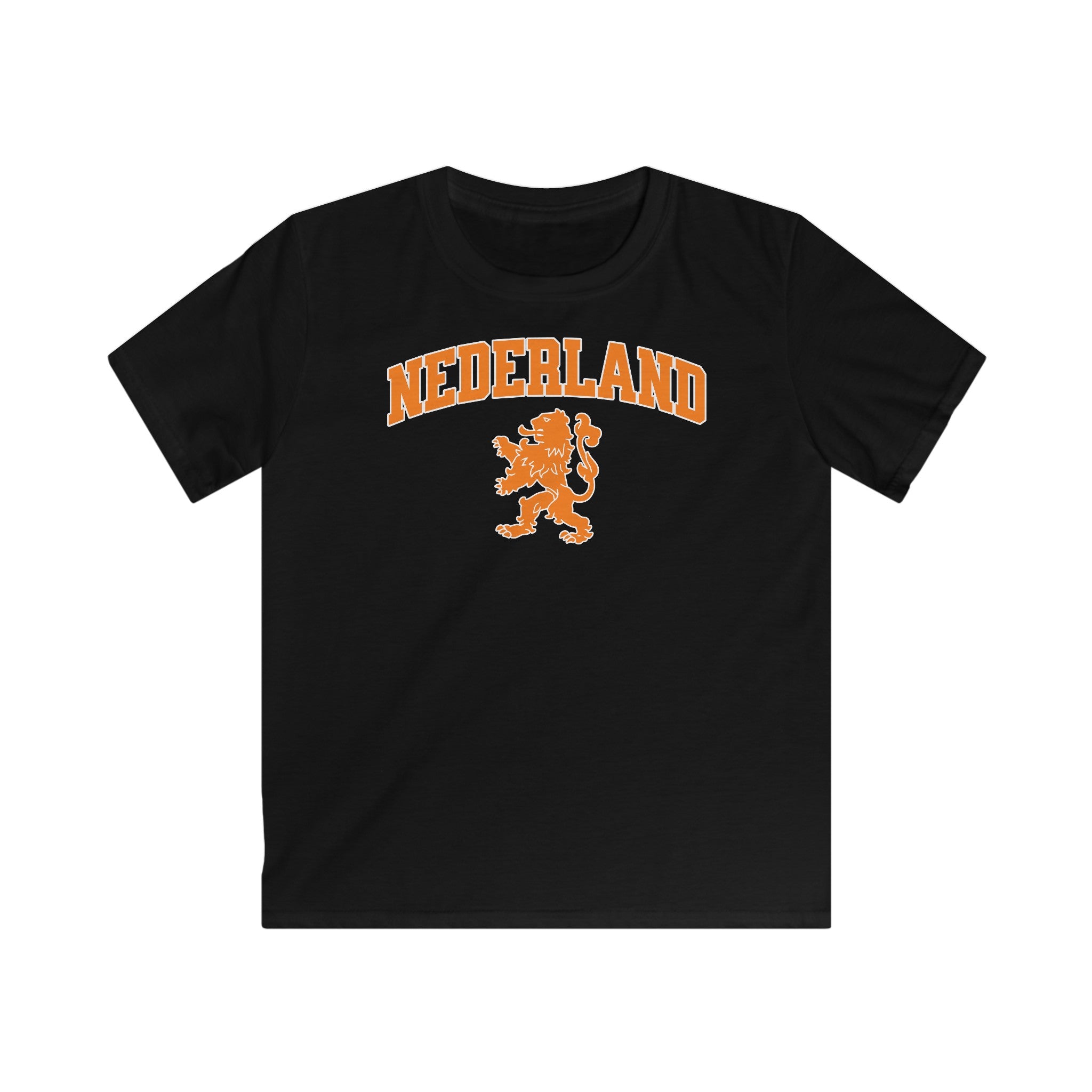 Kind Voetbal T-shirt - EK, WK en Koningsdag Kinderkleding - Personaliseer met Naam & Rugnummer - NEDERLAND met Leeuw