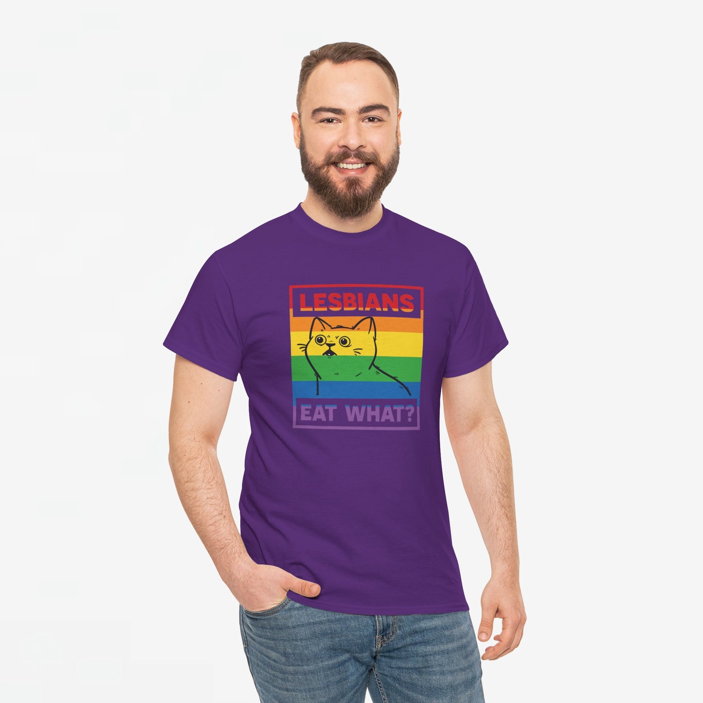 Gay Pride T-shirt - Lesbians Eat What? - Oversized #5