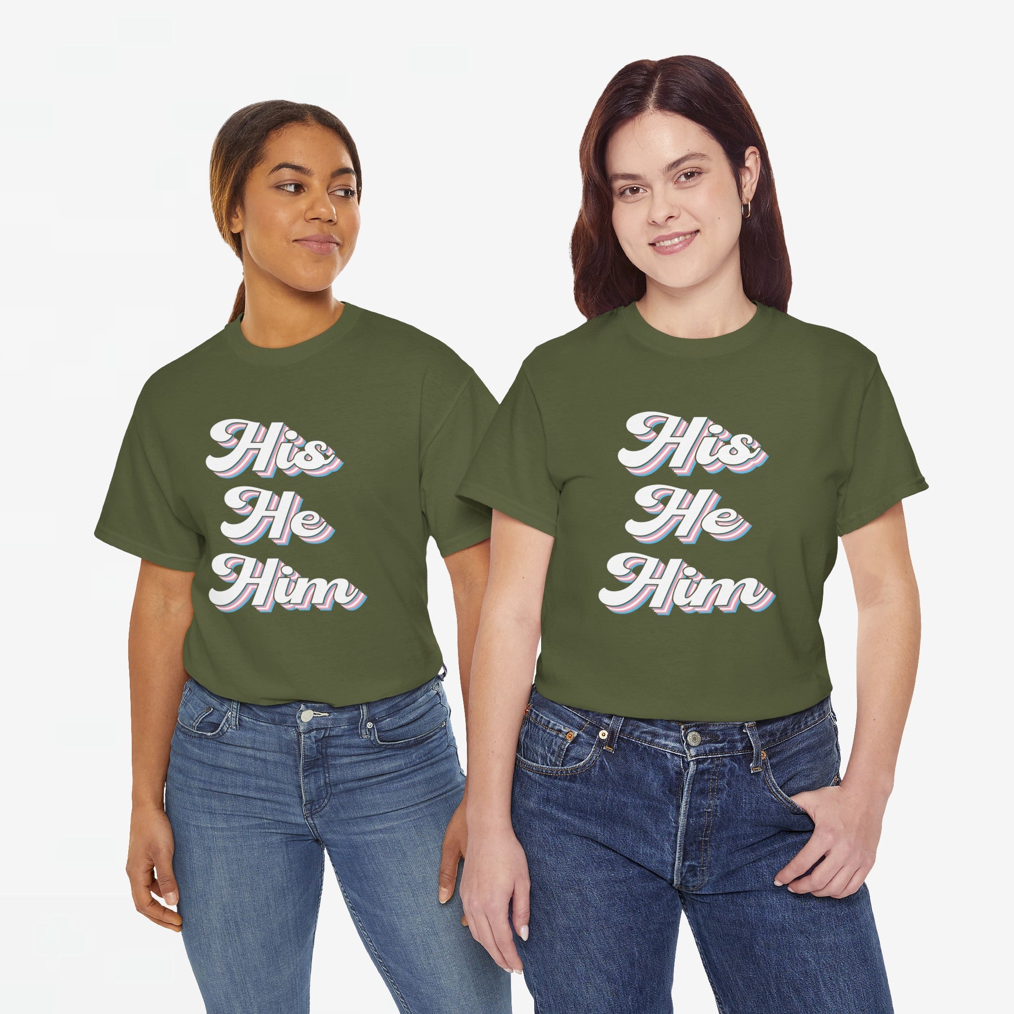 Gay Pride T-shirt - His He Him - Oversized #63