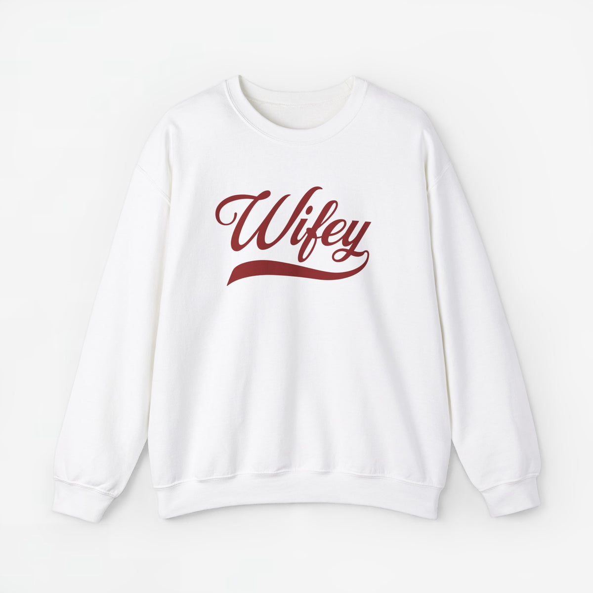 Sweatshirt wit met opdruk 'Wifey' en lange mouwen, ronde hals.