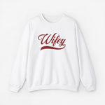 Sweatshirt wit met opdruk 'Wifey' en lange mouwen, ronde hals.