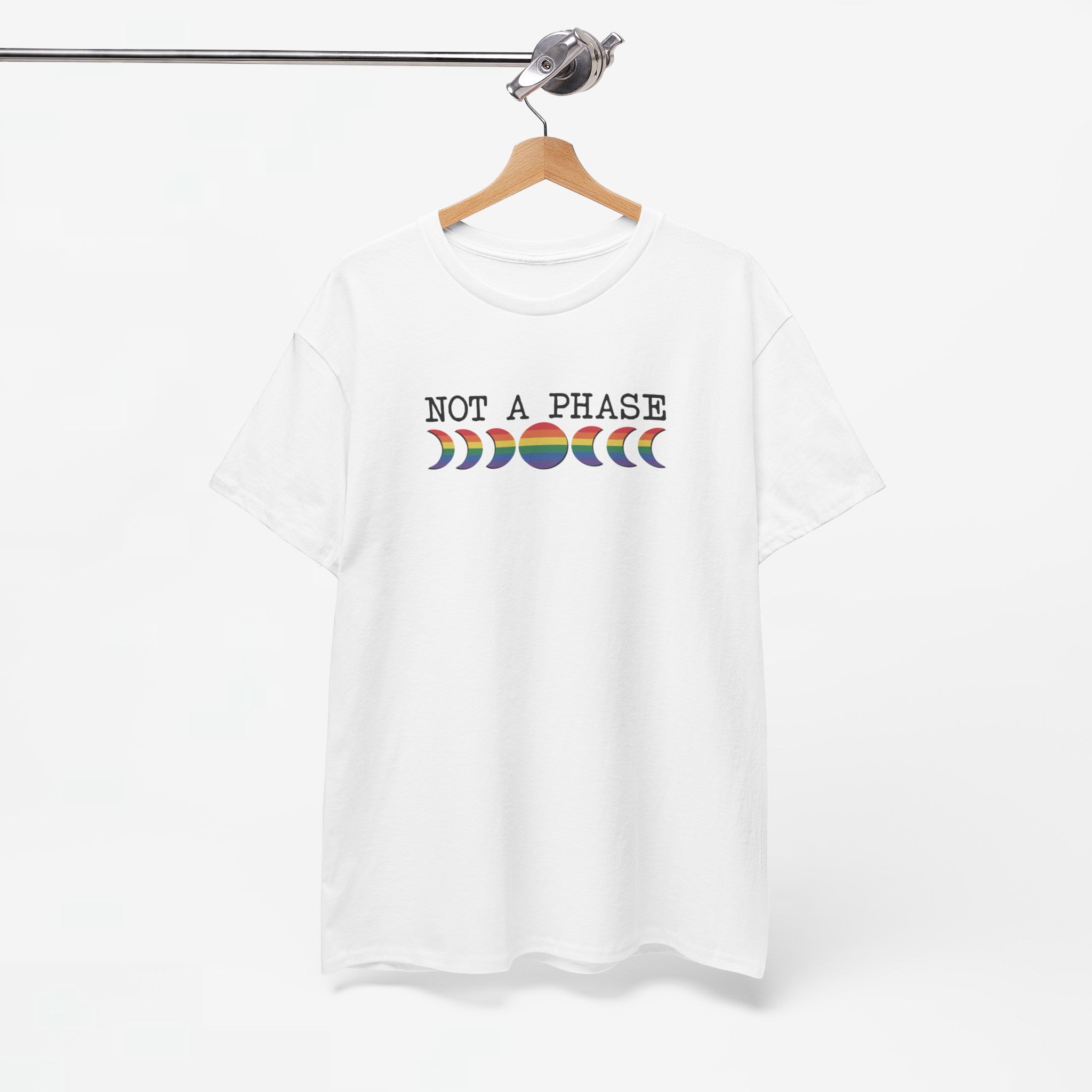 Gay Pride T-shirt - Not a phase (zwarte tekst) - Oversized #3