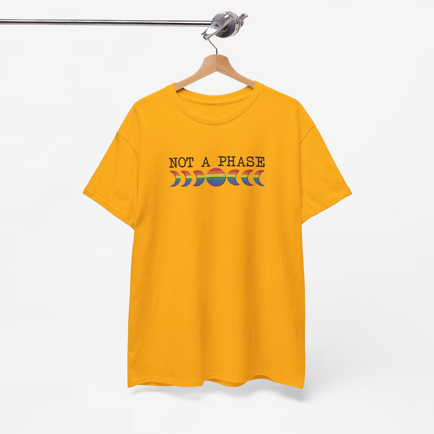 Gay Pride T-shirt - Not a phase (zwarte tekst) - Oversized #3