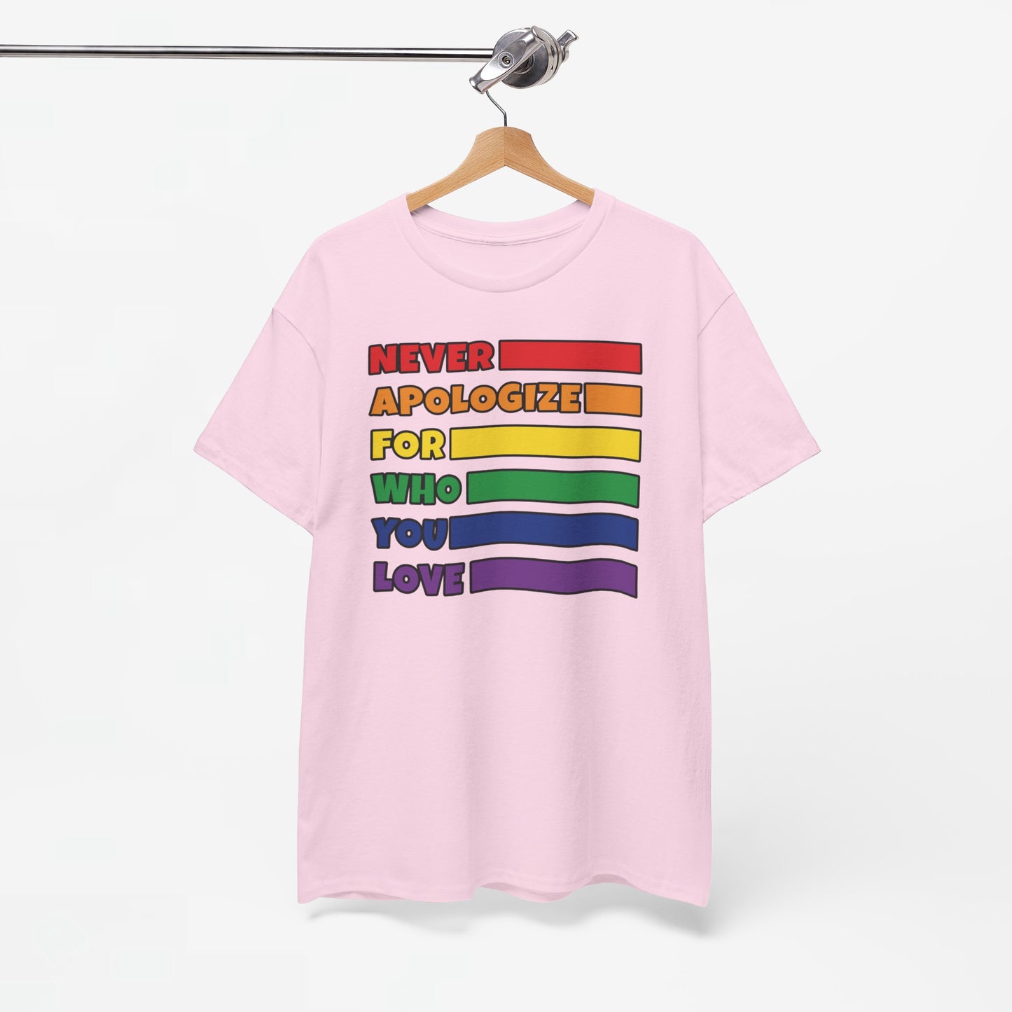 Gay Pride T-shirt - Never Apologize For Who You Love - Oversized #16