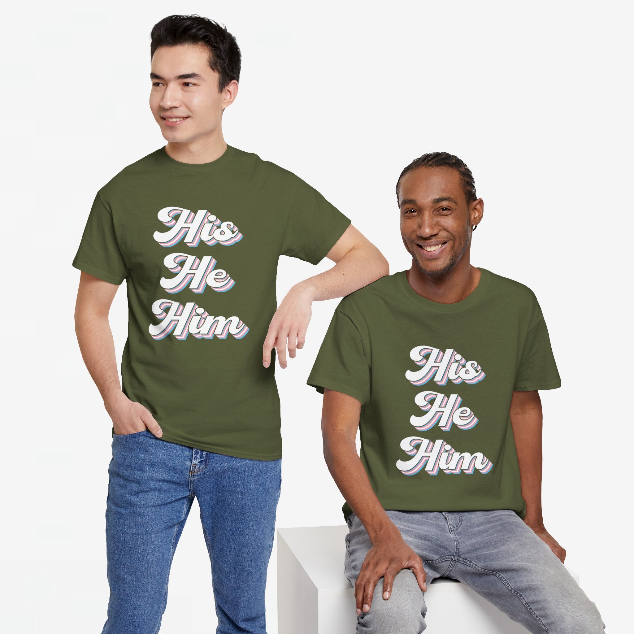 Gay Pride T-shirt - His He Him - Oversized #63