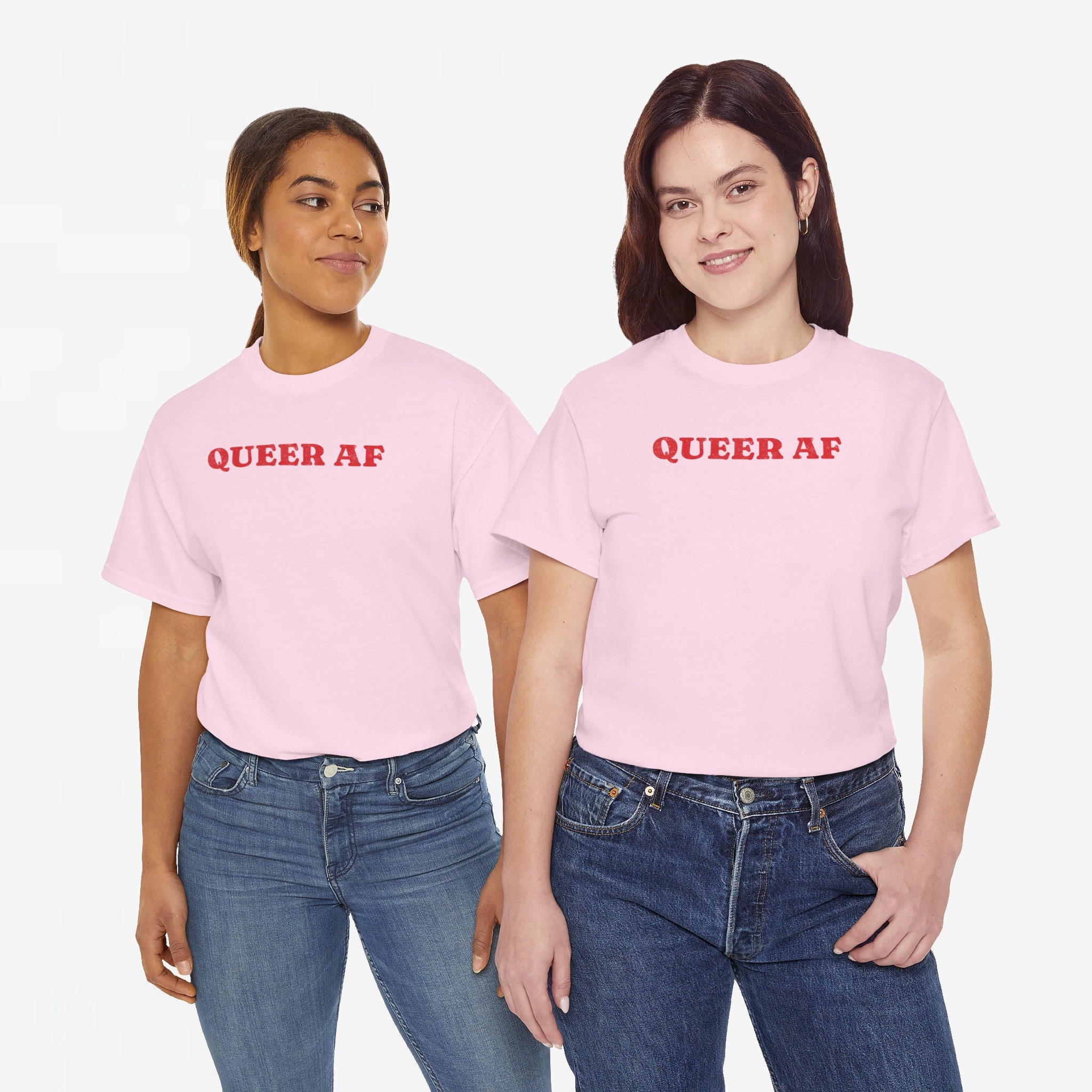 Gay Pride T-shirt - Queer AF - Oversized Tee