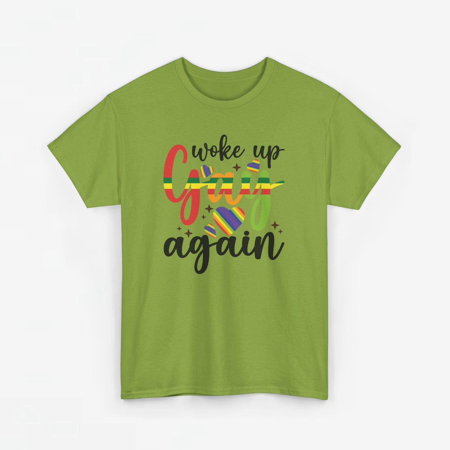 Gay Pride T-shirt - Woke Up Gay Again - Oversized #6