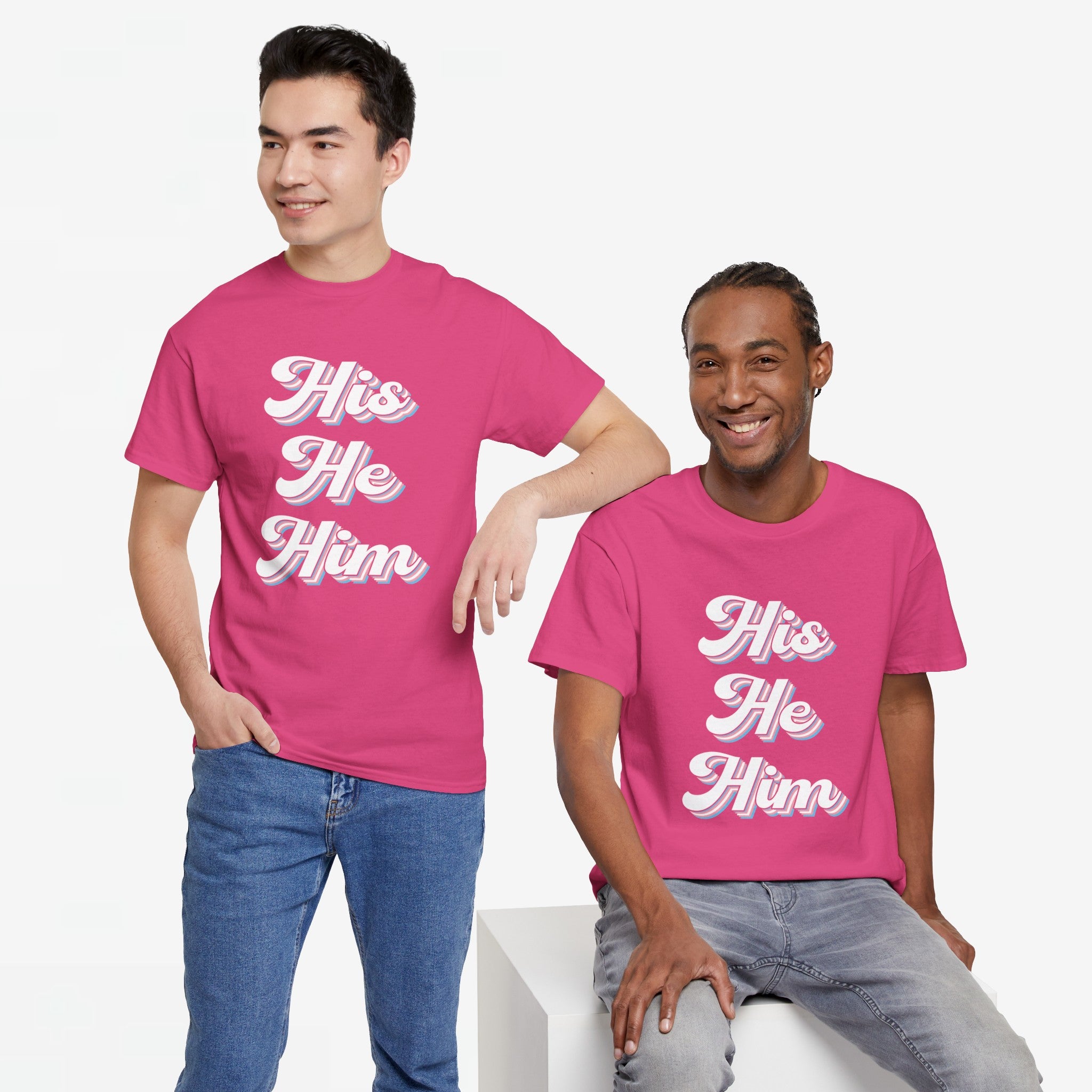 Gay Pride T-shirt - His He Him - Oversized #63
