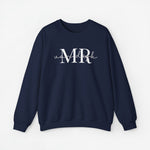 Gepersonaliseerde sweatshirt donkerblauw met opdruk “MR” op de borst