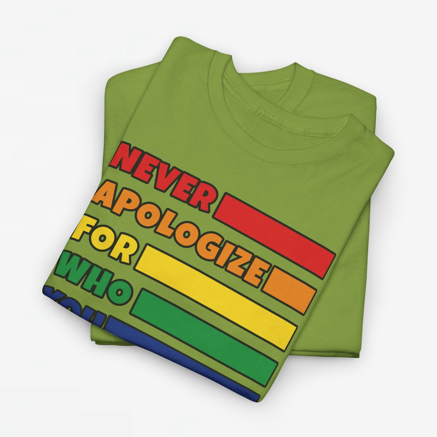 Gay Pride T-shirt - Never Apologize For Who You Love - Oversized #16