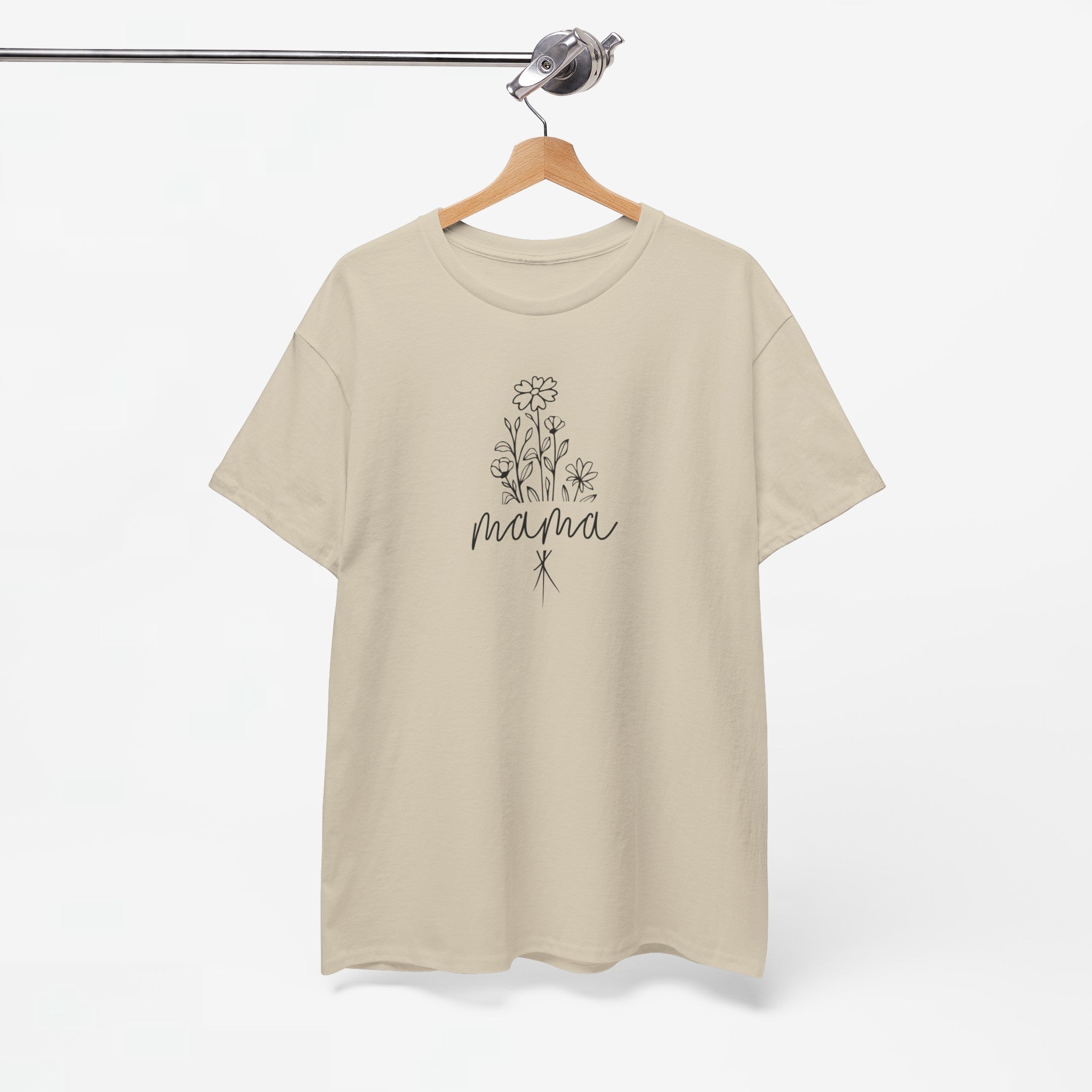 Moederdag Mama Cadeau - T-shirt - Line Art Bloem - Oversized - #23