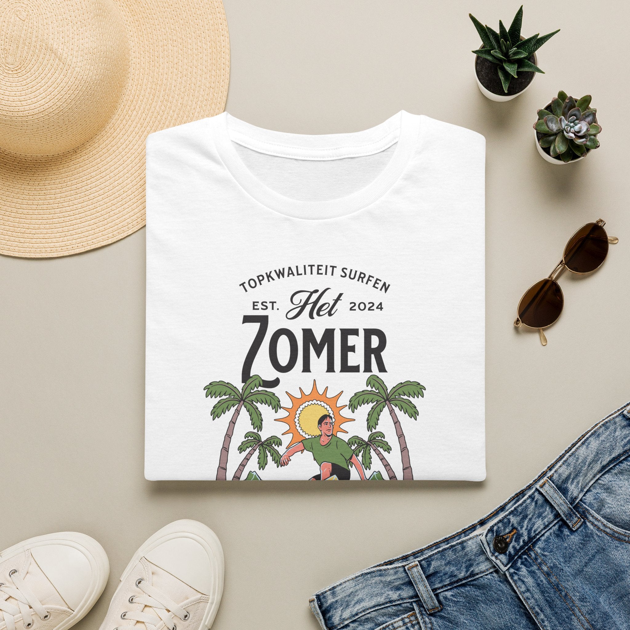 Dames Zomer T-shirt met print - Surfen Nederland | SkrrtShirt