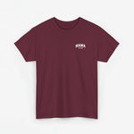 Maroon t-shirt voor mama met kleine borstprint en EST-tekst
