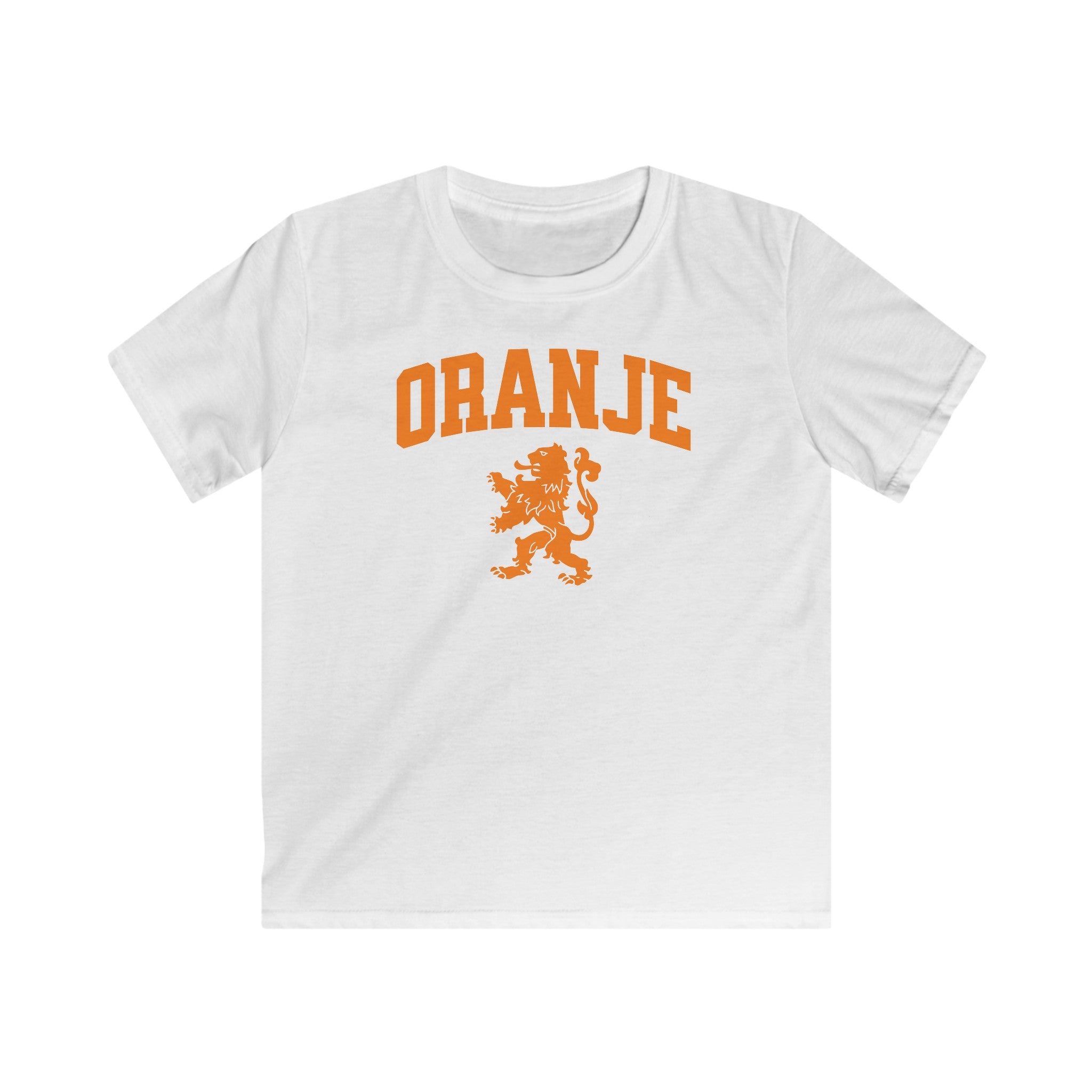 Kind Voetbal T-shirt - EK, WK en Koningsdag Kinderkleding - Personaliseer met Naam & Rugnummer - ORANJE met Leeuw