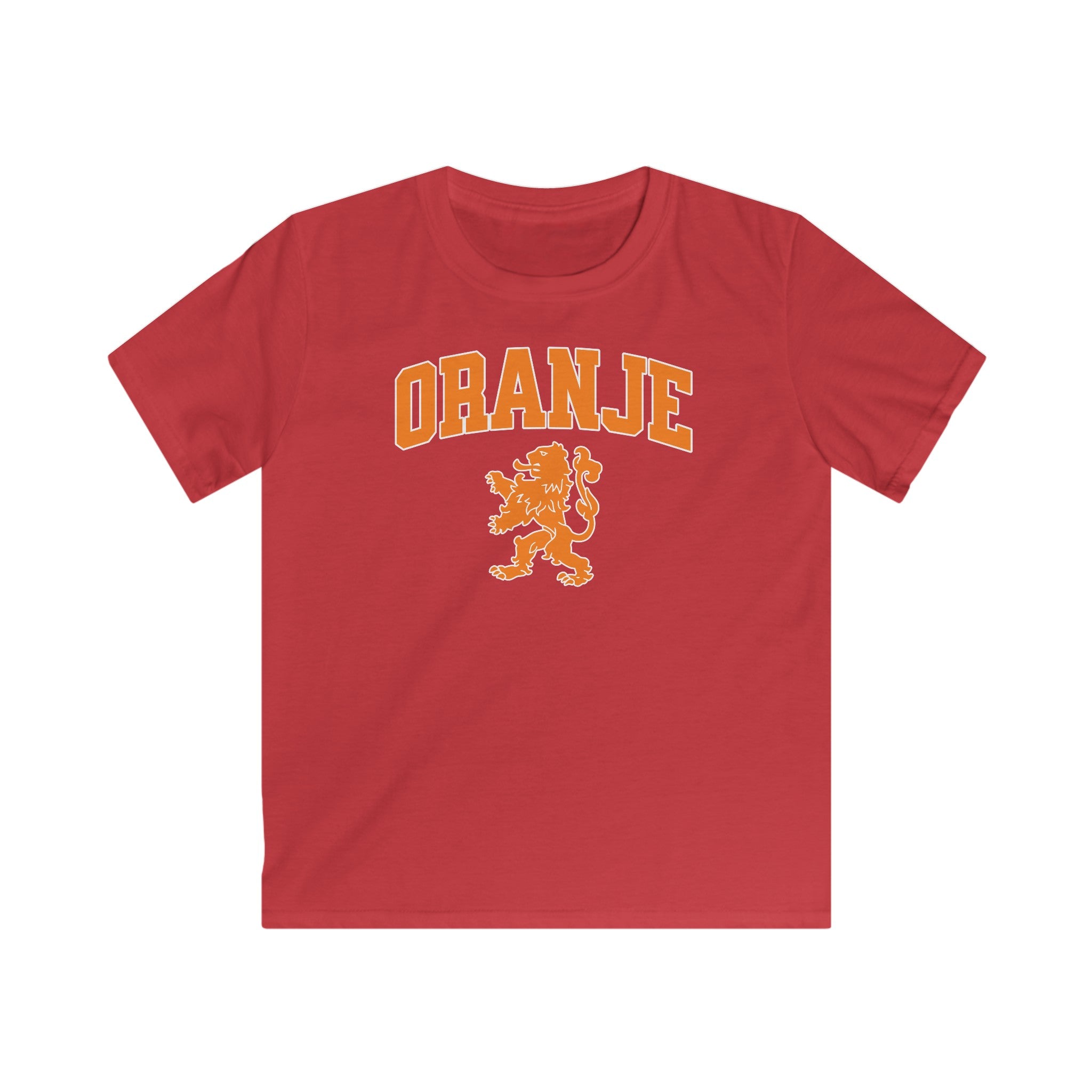 Kind Voetbal T-shirt - EK, WK en Koningsdag Kinderkleding - Personaliseer met Naam & Rugnummer - ORANJE met Leeuw