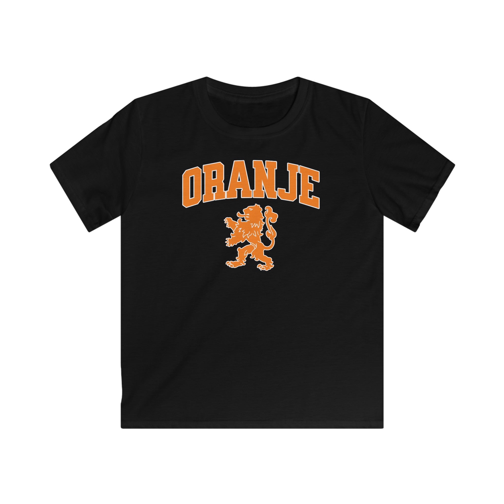 Kind Voetbal T-shirt - EK, WK en Koningsdag Kinderkleding - Personaliseer met Naam & Rugnummer - ORANJE met Leeuw