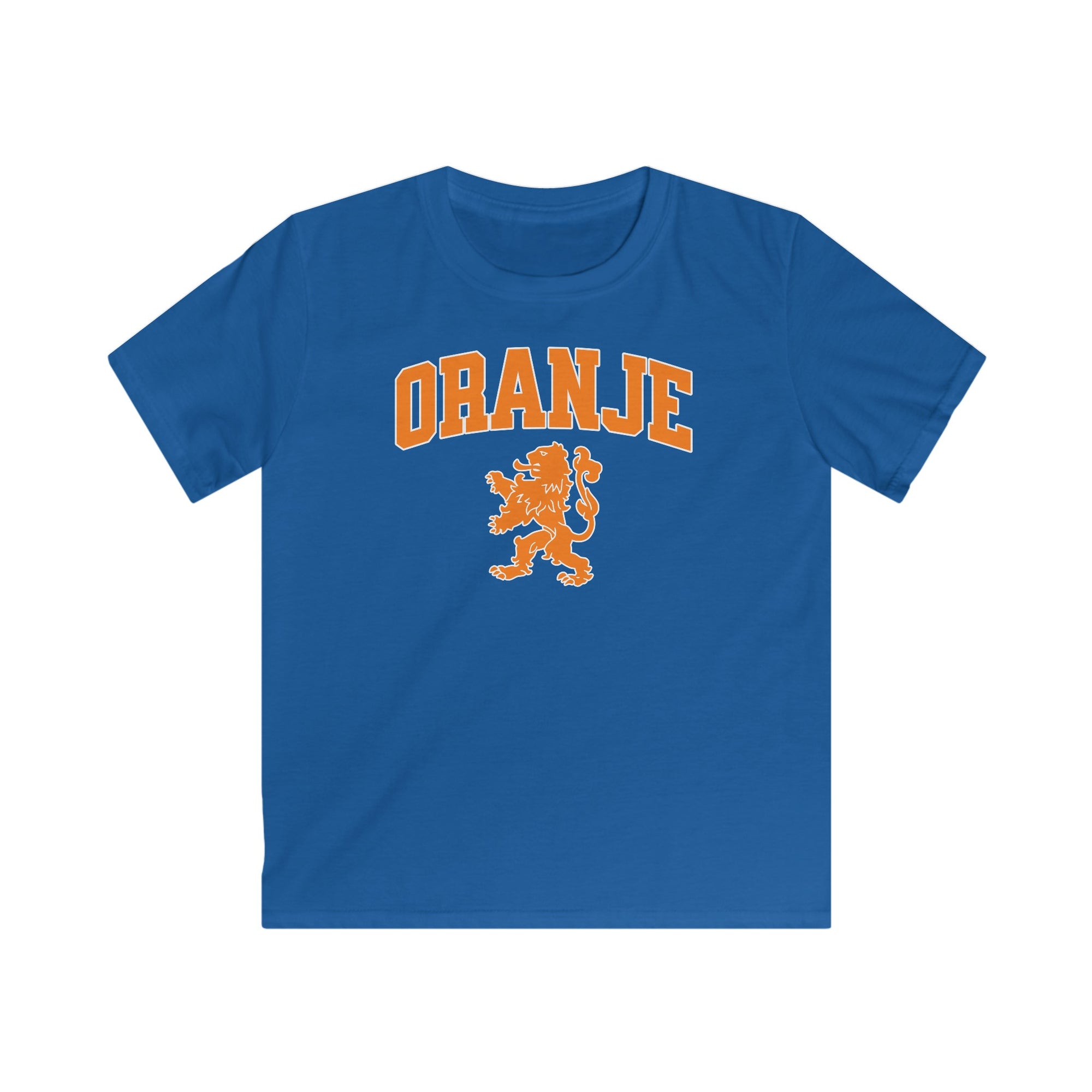 Kind Voetbal T-shirt - EK, WK en Koningsdag Kinderkleding - Personaliseer met Naam & Rugnummer - ORANJE met Leeuw