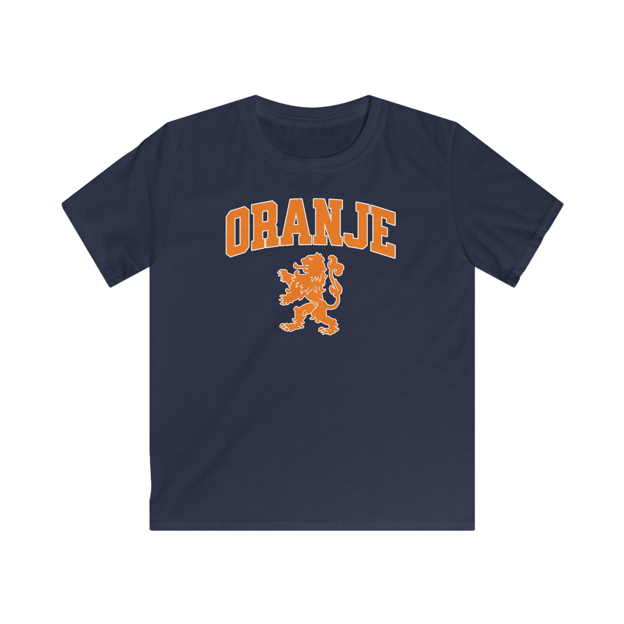 Kind Voetbal T-shirt - EK, WK en Koningsdag Kinderkleding - Personaliseer met Naam & Rugnummer - ORANJE met Leeuw