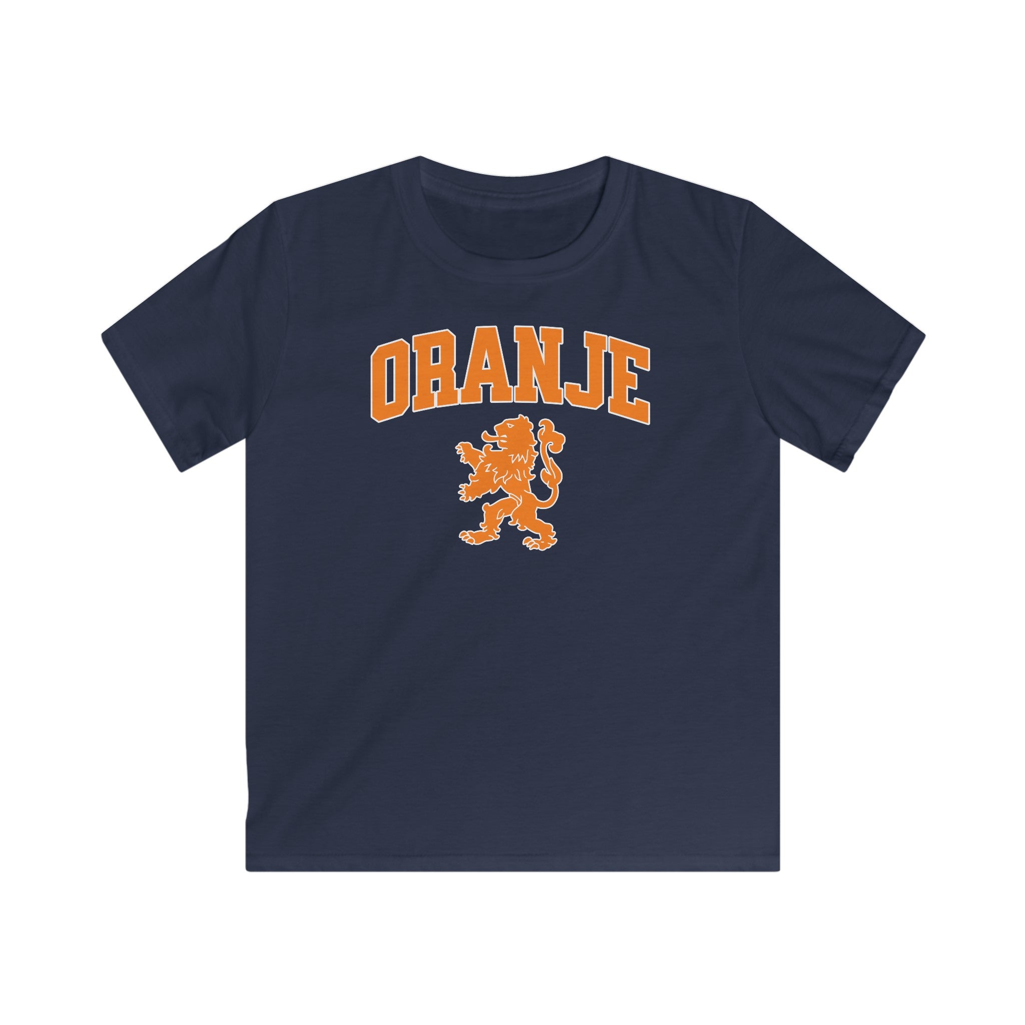 Kind Voetbal T-shirt - EK, WK en Koningsdag Kinderkleding - Personaliseer met Naam & Rugnummer - ORANJE met Leeuw