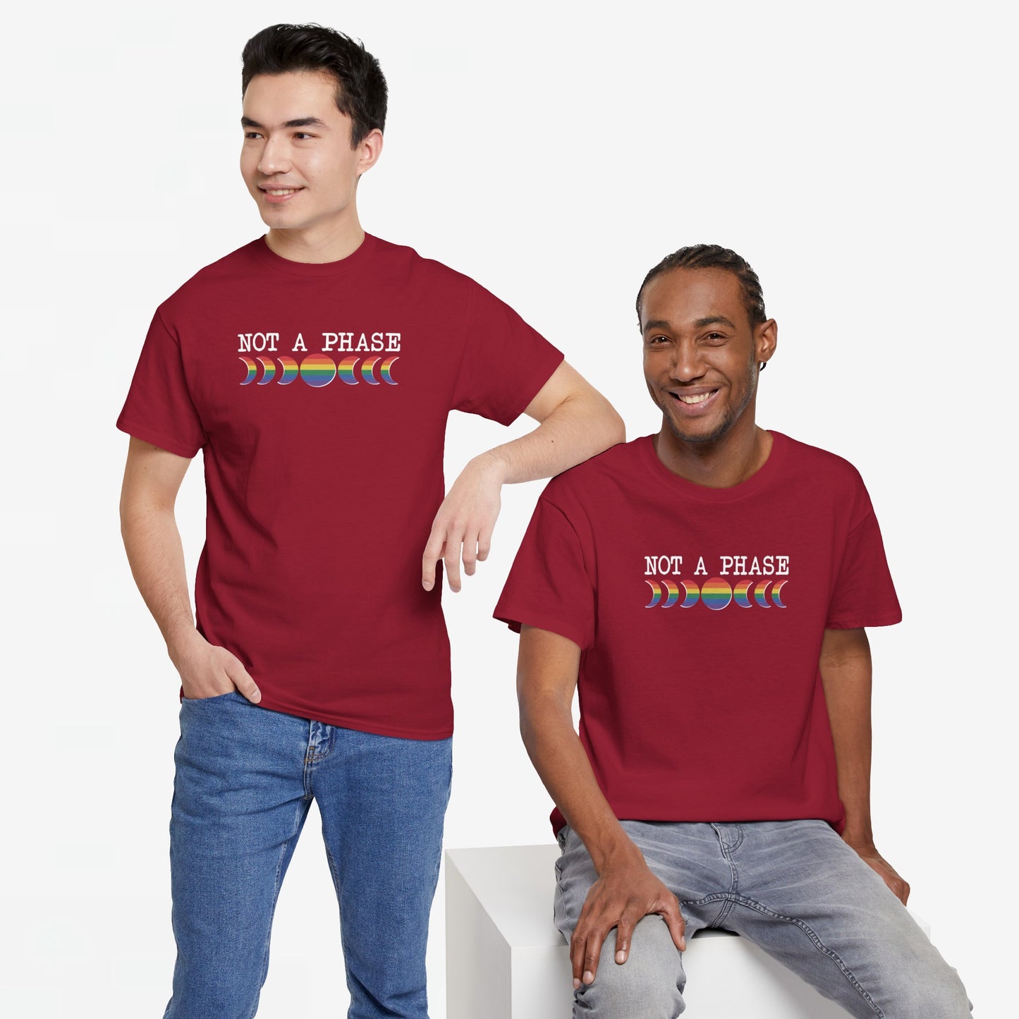 Gay Pride T-shirt - Not a phase (witte tekst) - Oversized #2