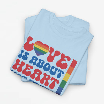 Gay Pride T-shirt - Love is about heart, not parts - Oversized #31