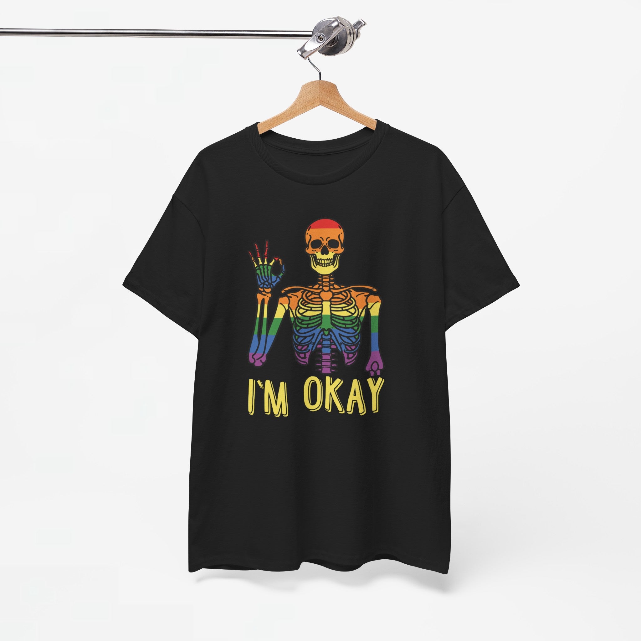 Gay Pride T-shirt - Skelet I'm Okay - Oversized #69