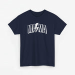Oversized T-shirt navy met ronde hals en witte “MA/MMA” borstprint