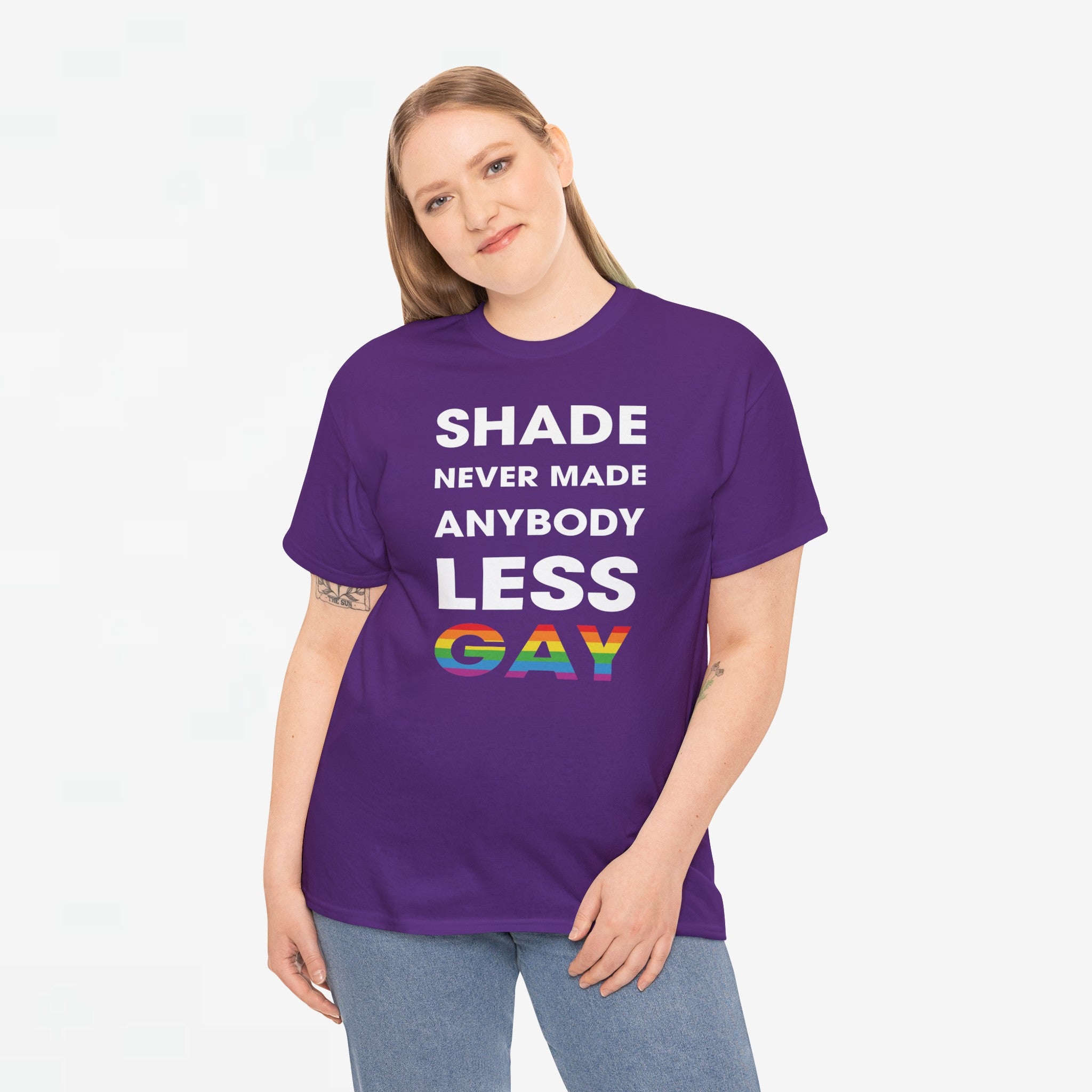 Gay Pride T-shirt - Shade never made anybody less gay - Oversized #62