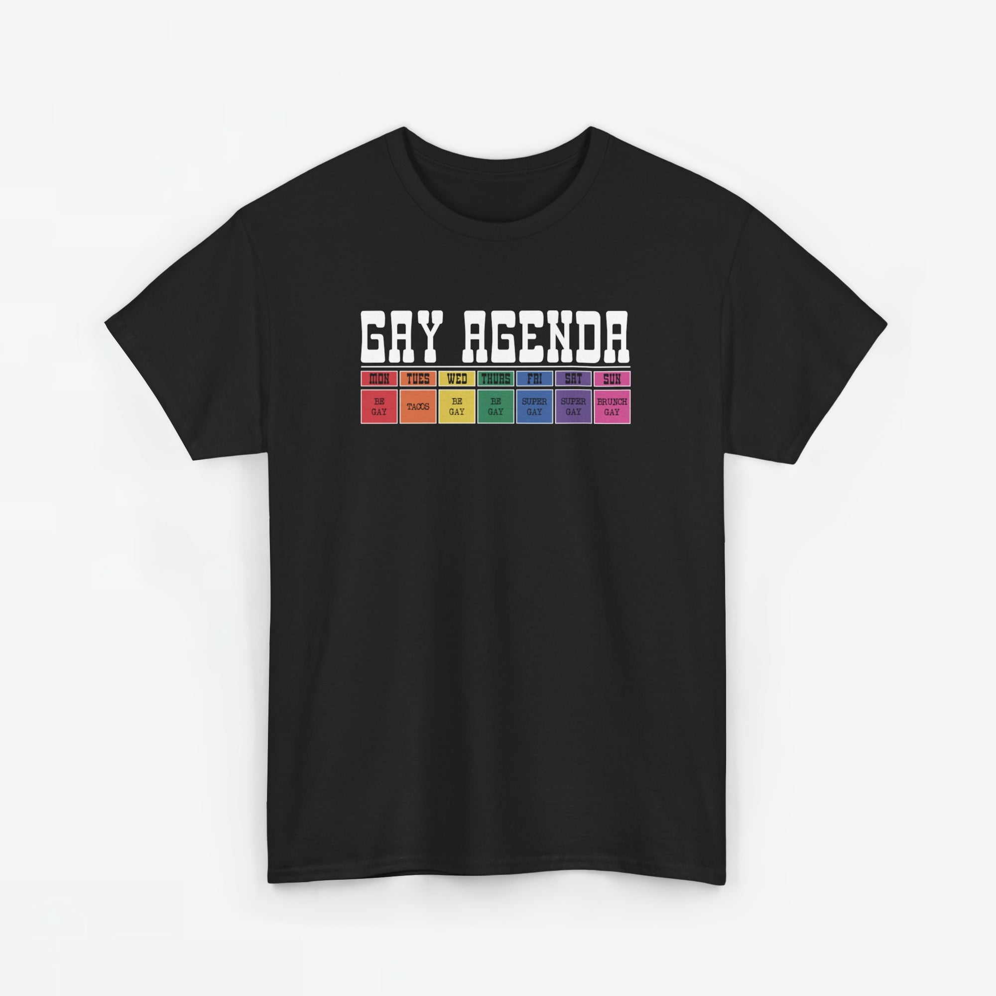 Gay Pride T-shirt - Gay Agenda (witte tekst) - Oversized #17