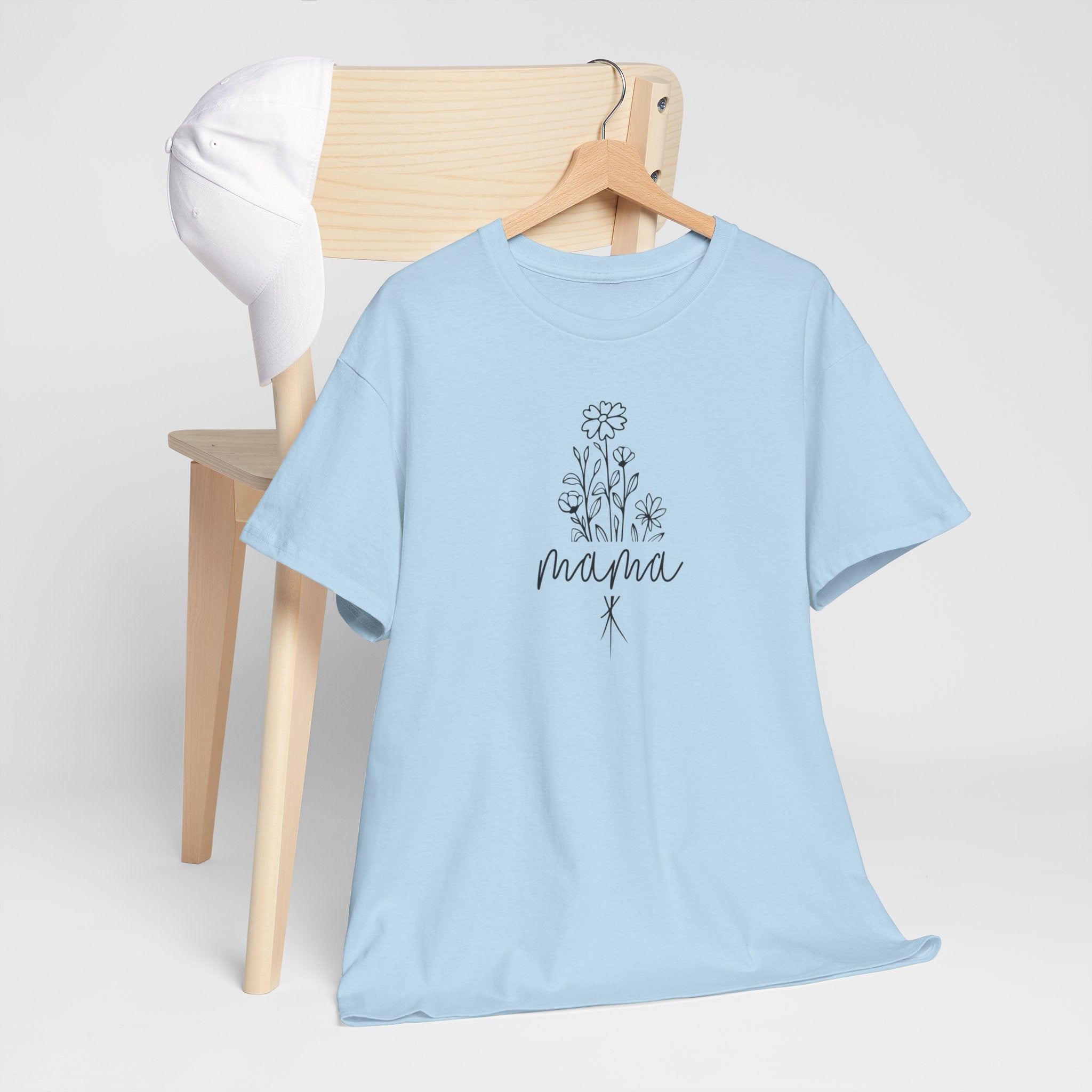 Moederdag Mama Cadeau - T-shirt - Line Art Bloem - Oversized - #23