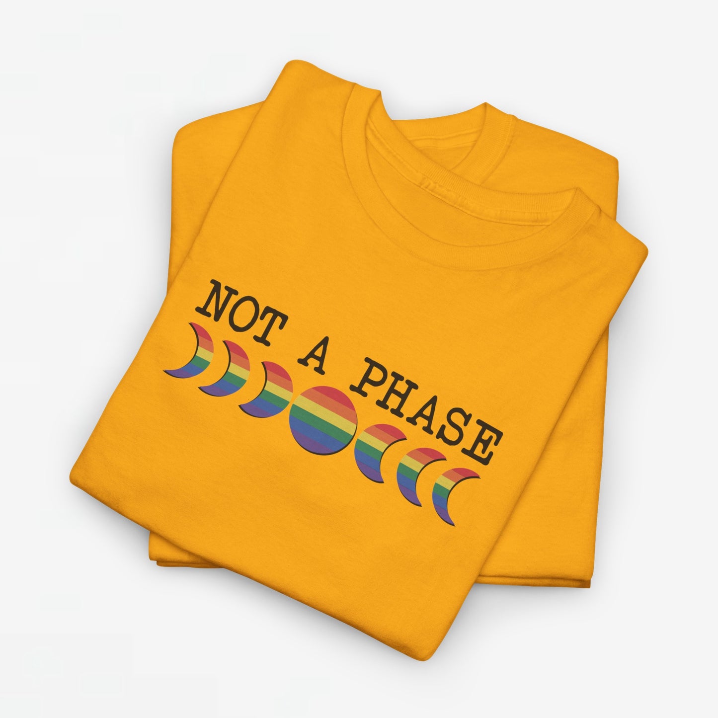 Gay Pride T-shirt - Not a phase (zwarte tekst) - Oversized #3