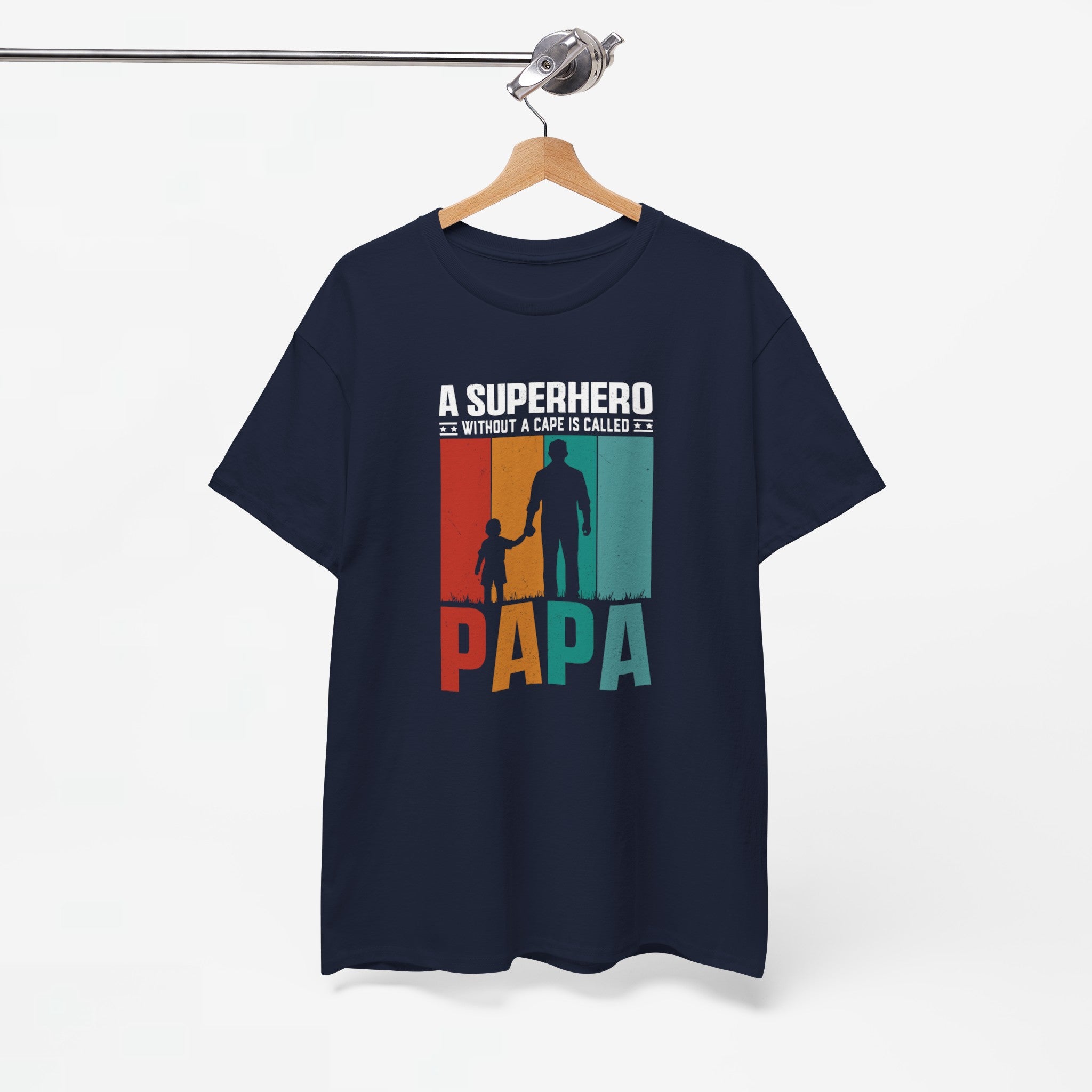 Vaderdag Papa Cadeau - T-shirt - A Superhero without a cape is called PAPA - Oversized #24