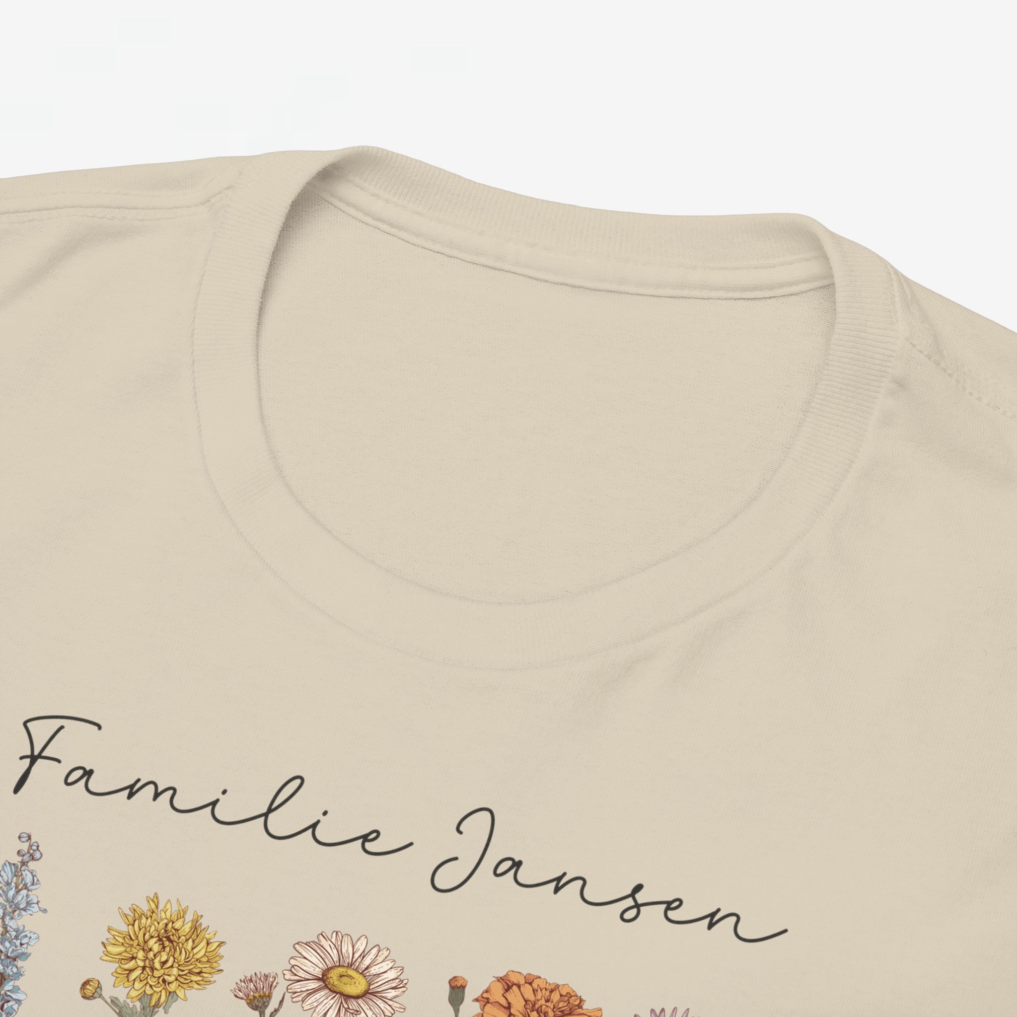 Gepersonaliseerde Moederdag Mama Cadeau - T-shirt - Familienaam met namen en geboortemaand bloemen