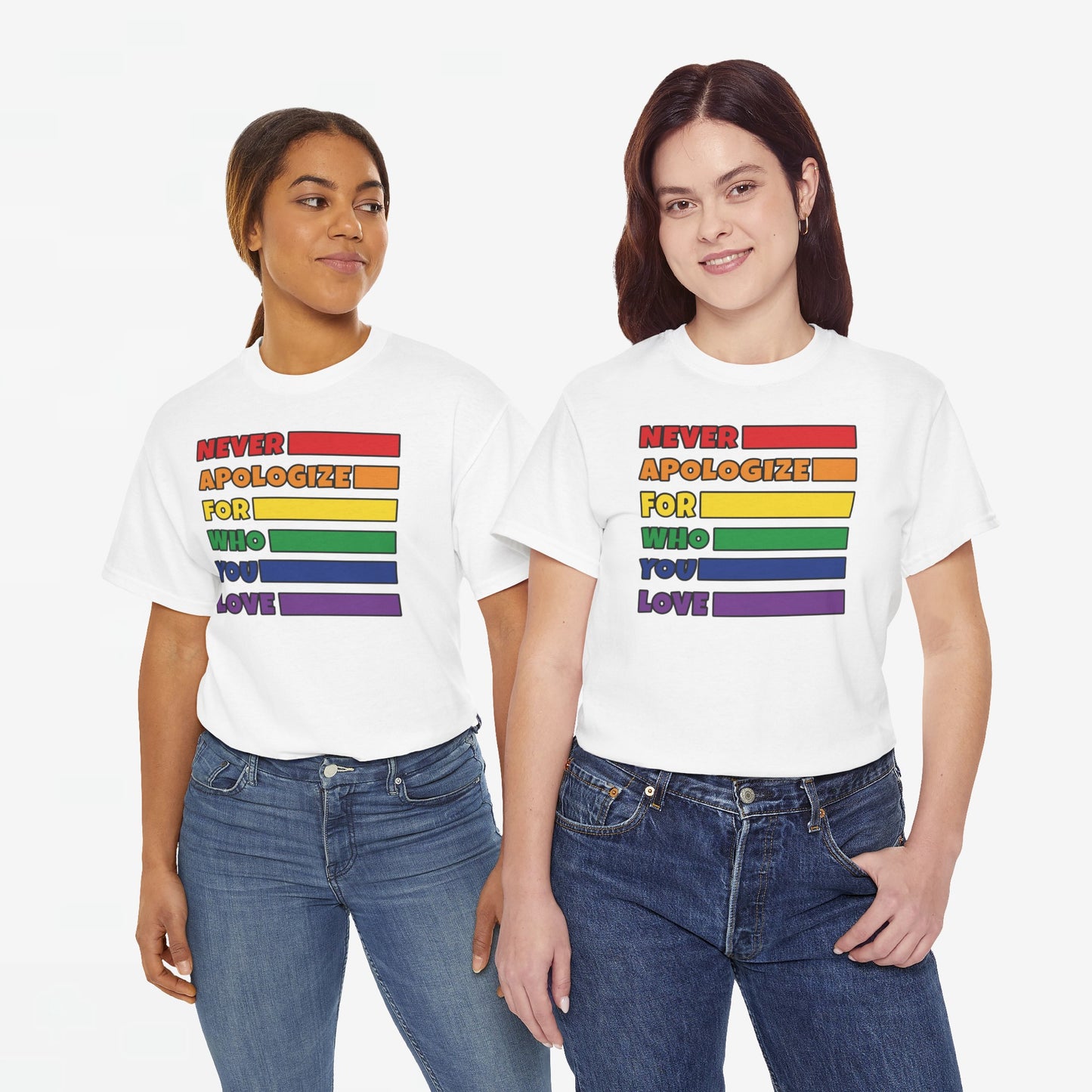 Gay Pride T-shirt - Never Apologize For Who You Love - Oversized #16