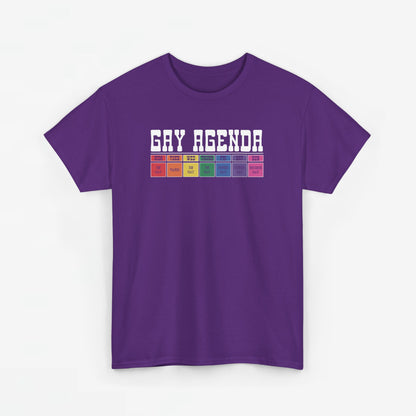 Gay Pride T-shirt - Gay Agenda (witte tekst) - Oversized #17